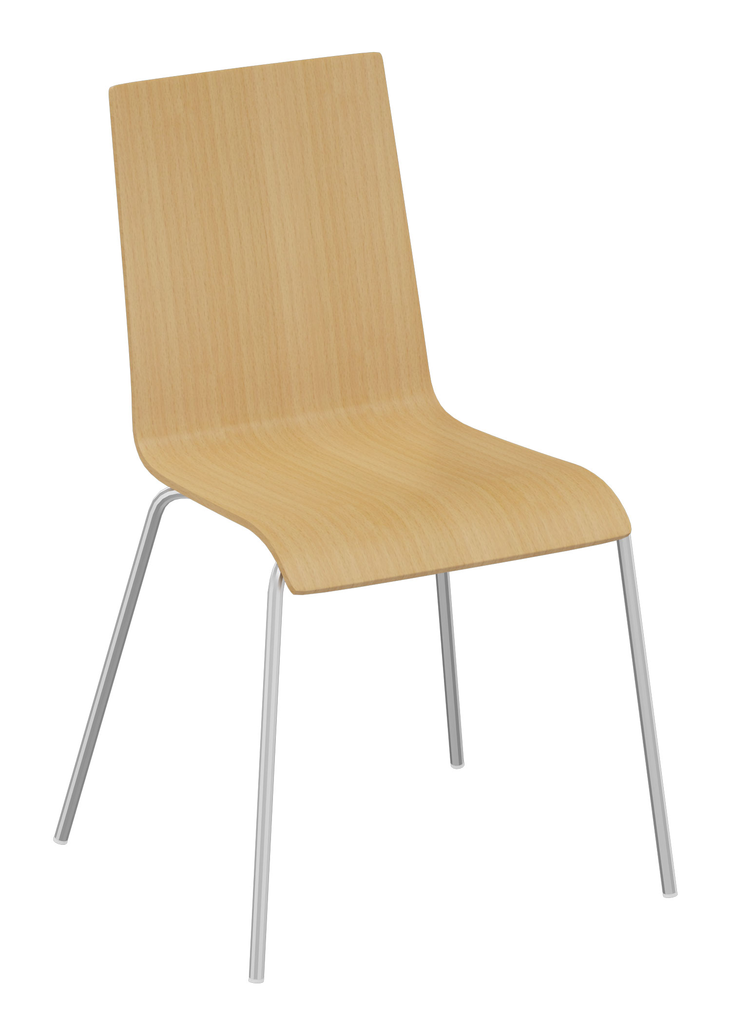 Holzstuhl Joy Café mit grauem Gestell