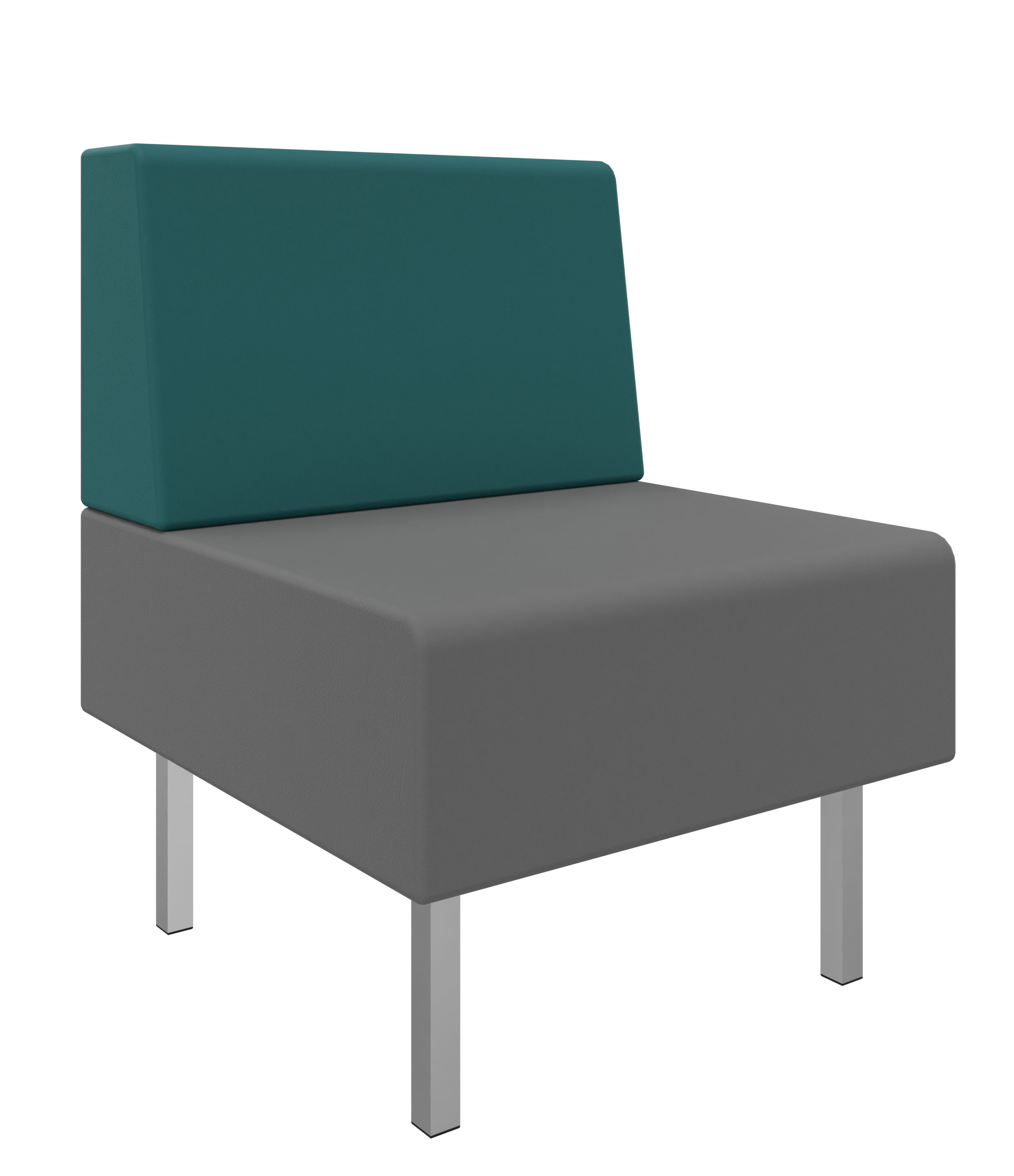 Litti Sessel SOFTSKIN grau / petrol
