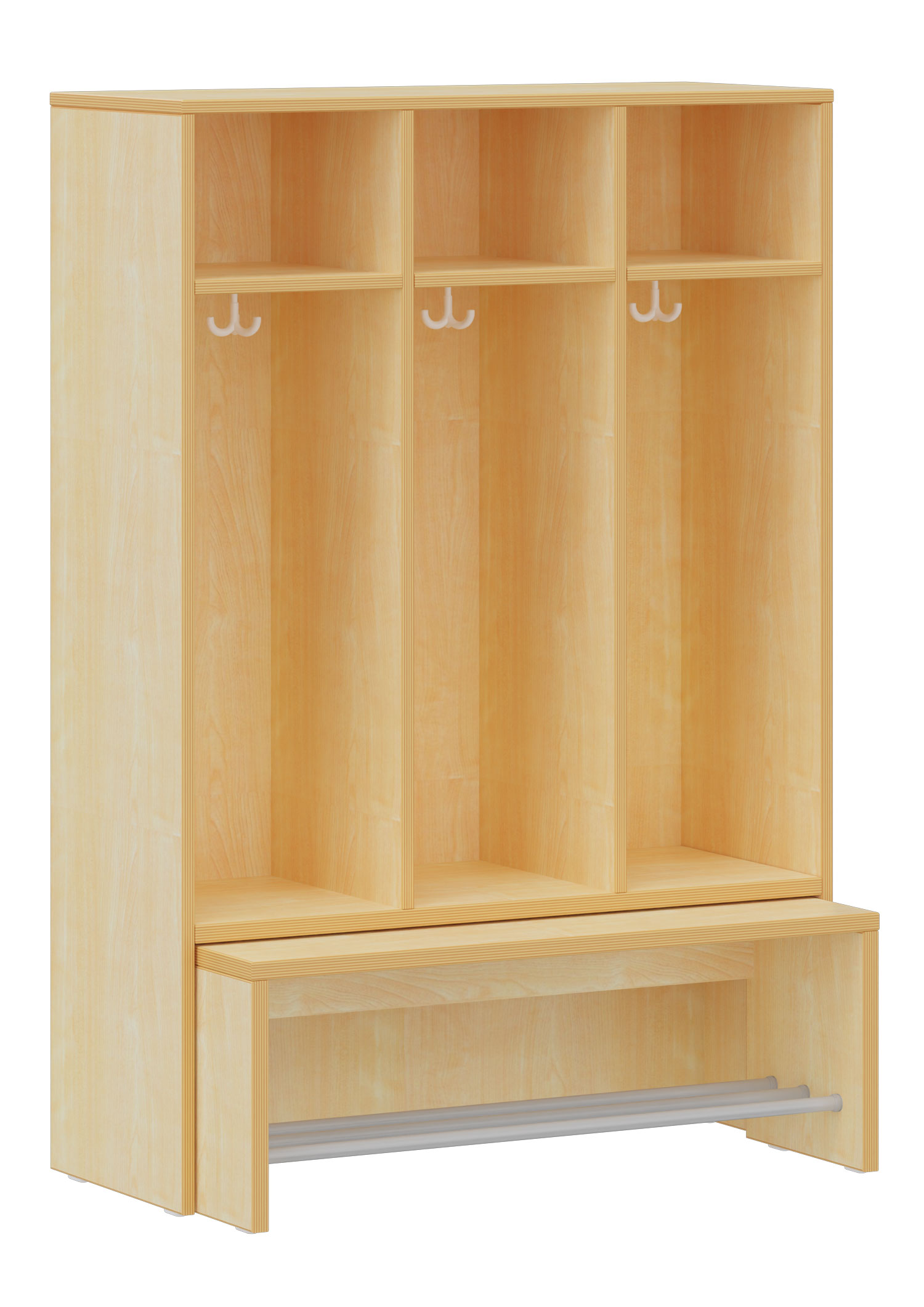 hej Garderobe mit Ausziehbank B mit 30,8 cm Fachbreite Größe 3, 3 Schrankfächer