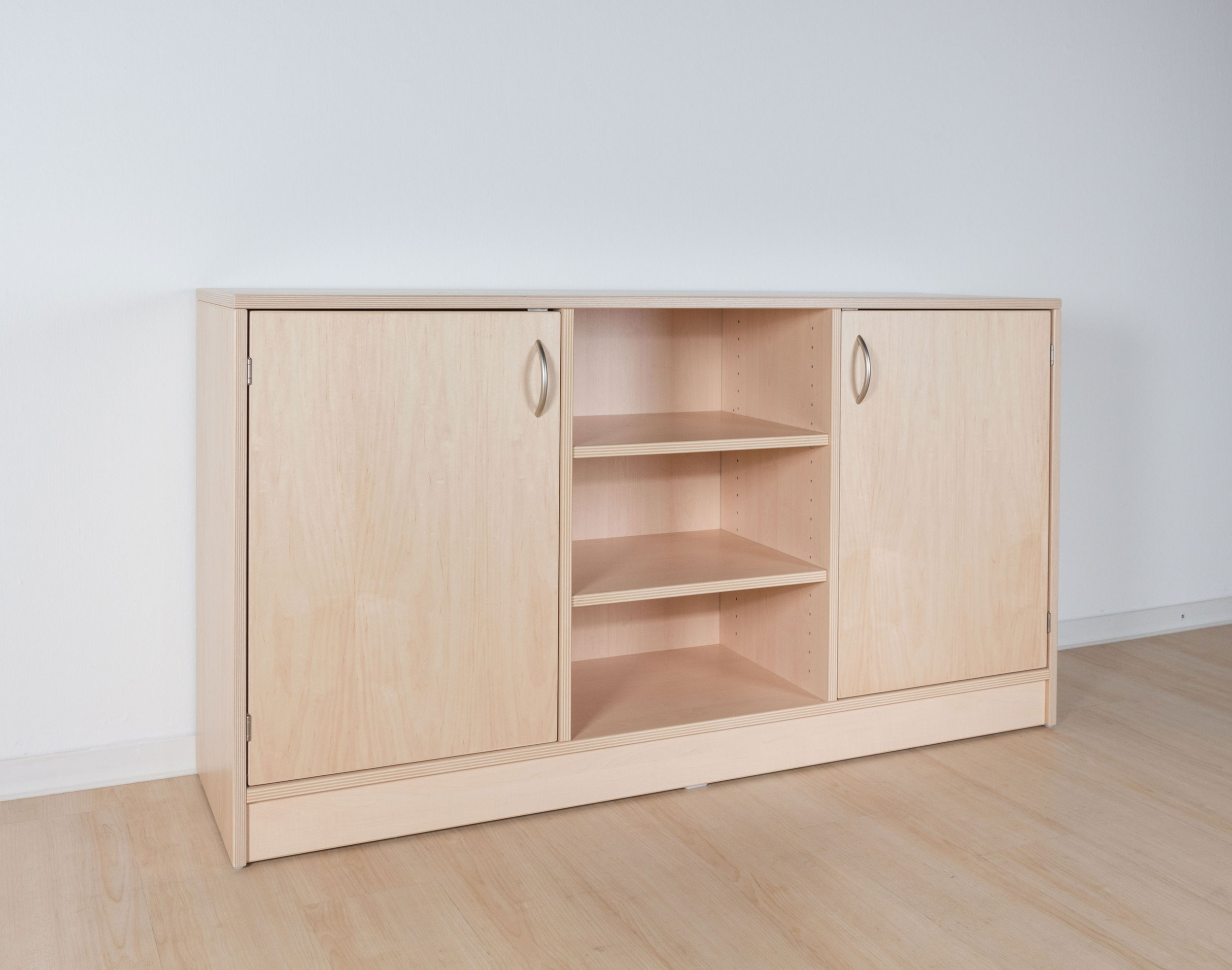 Raumteilregal mit Türen und Fächern, Breite 149 cm