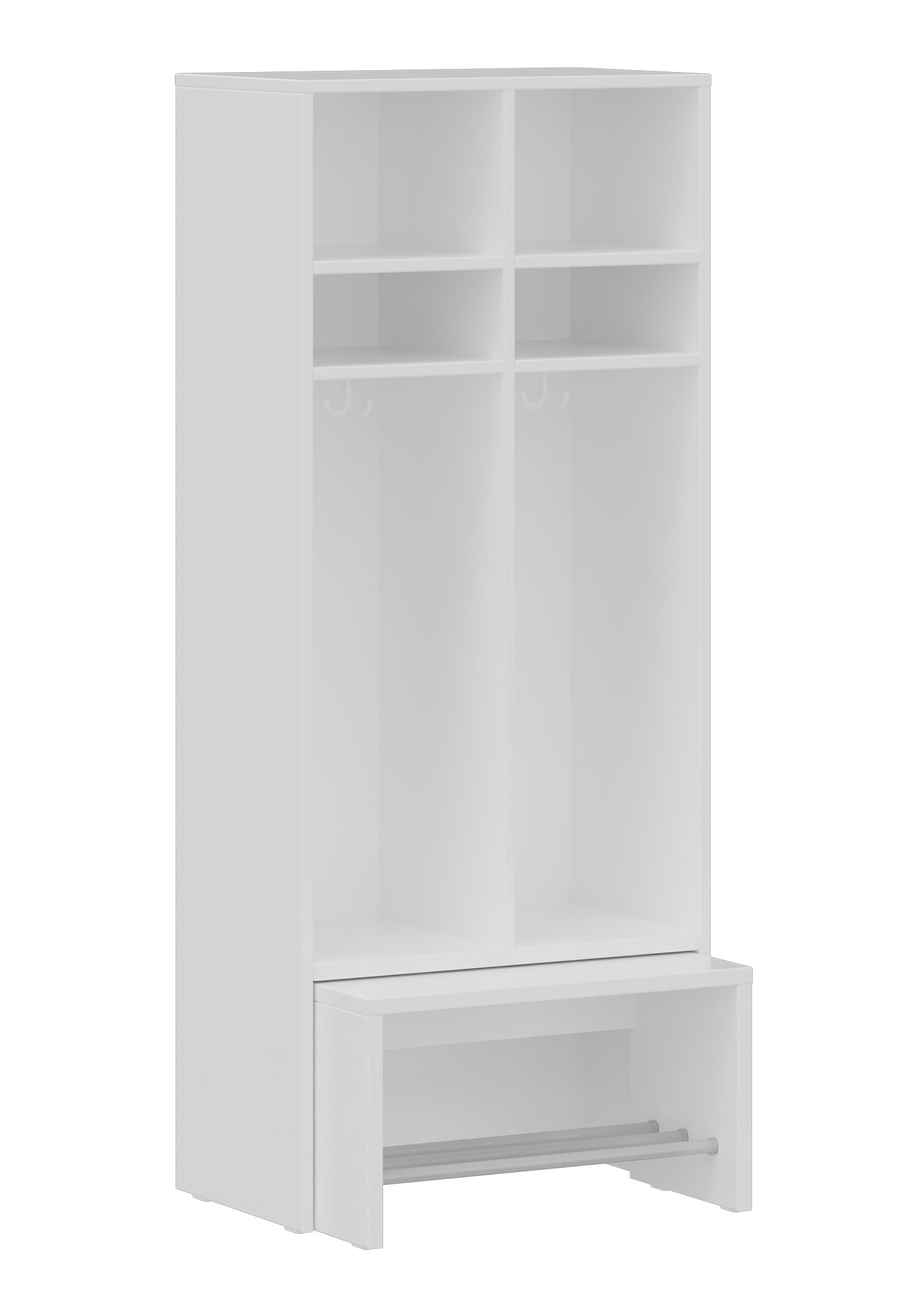 hej Garderobe mit Ausziehbank B mit 30,8 cm Fachbreite Größe 3, 2 Schrankfächer