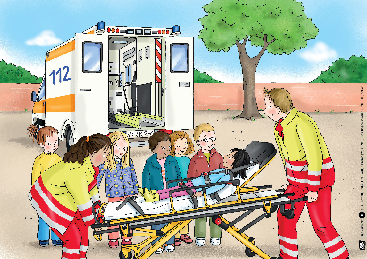 Notfall, Erste Hilfe, Rettungsdienst. Von den Aufgaben der Ersthelfer und was Kinder tun können.