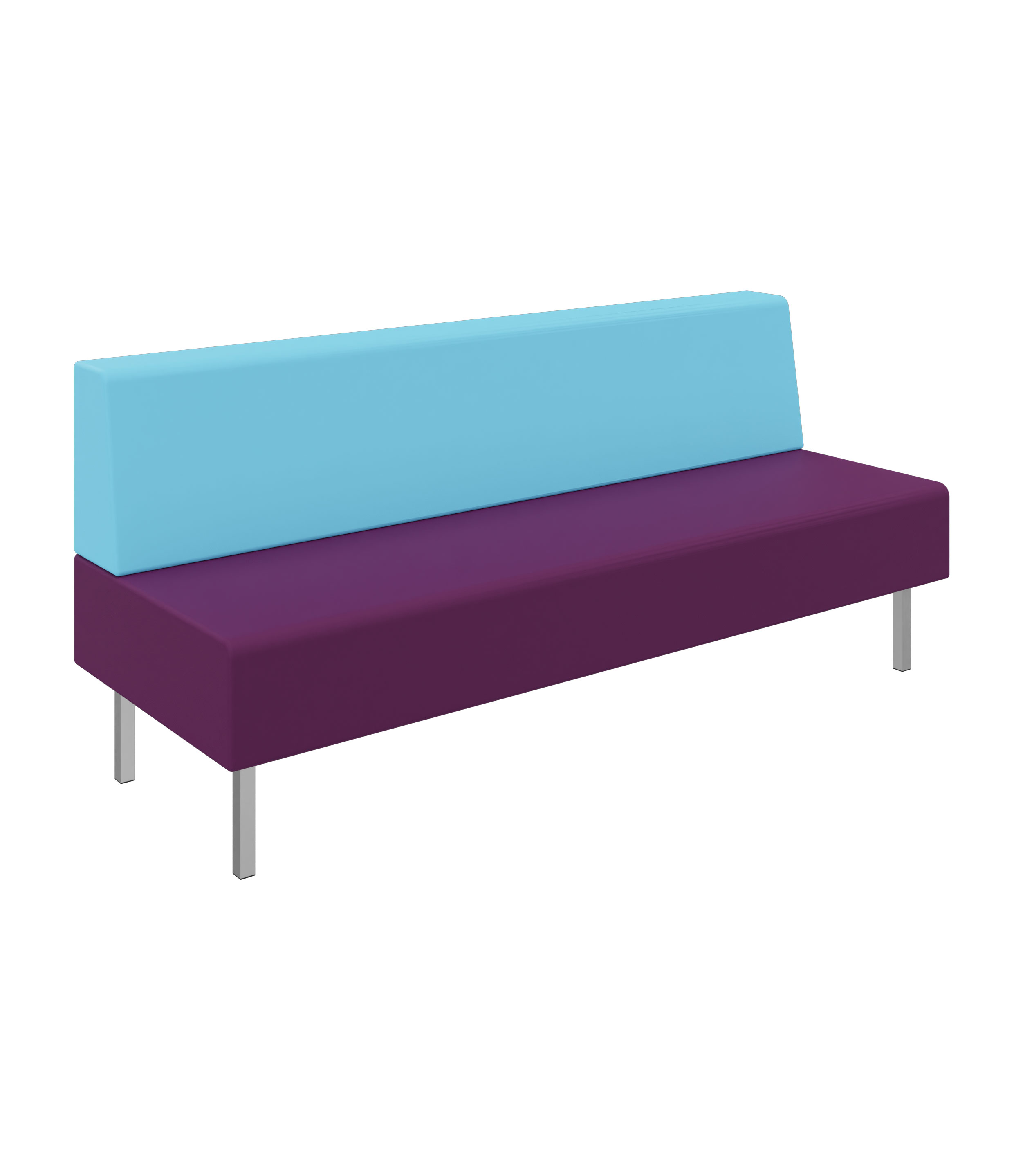Litti Bank 3-Sitzer SOFTSKIN lila / eisblau