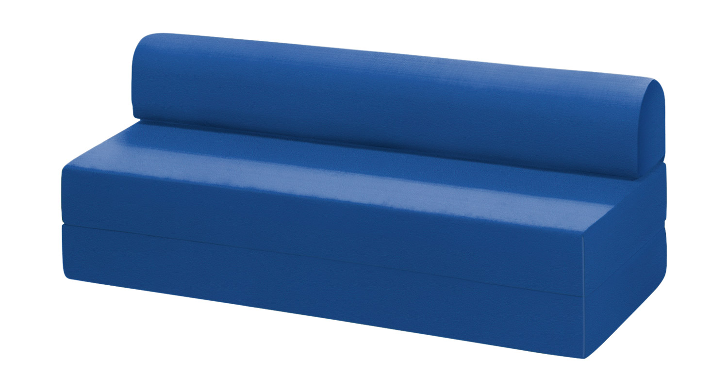 Klapp-Couch Softskin royalblau