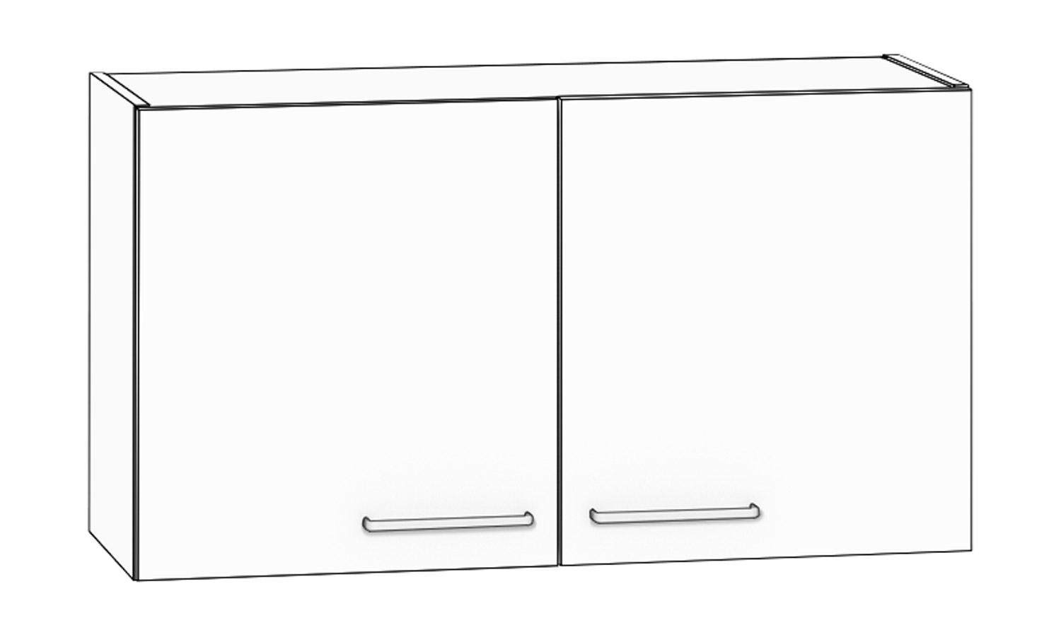 Hängeschrank 2 Türen, Höhe 55 cm weiß
