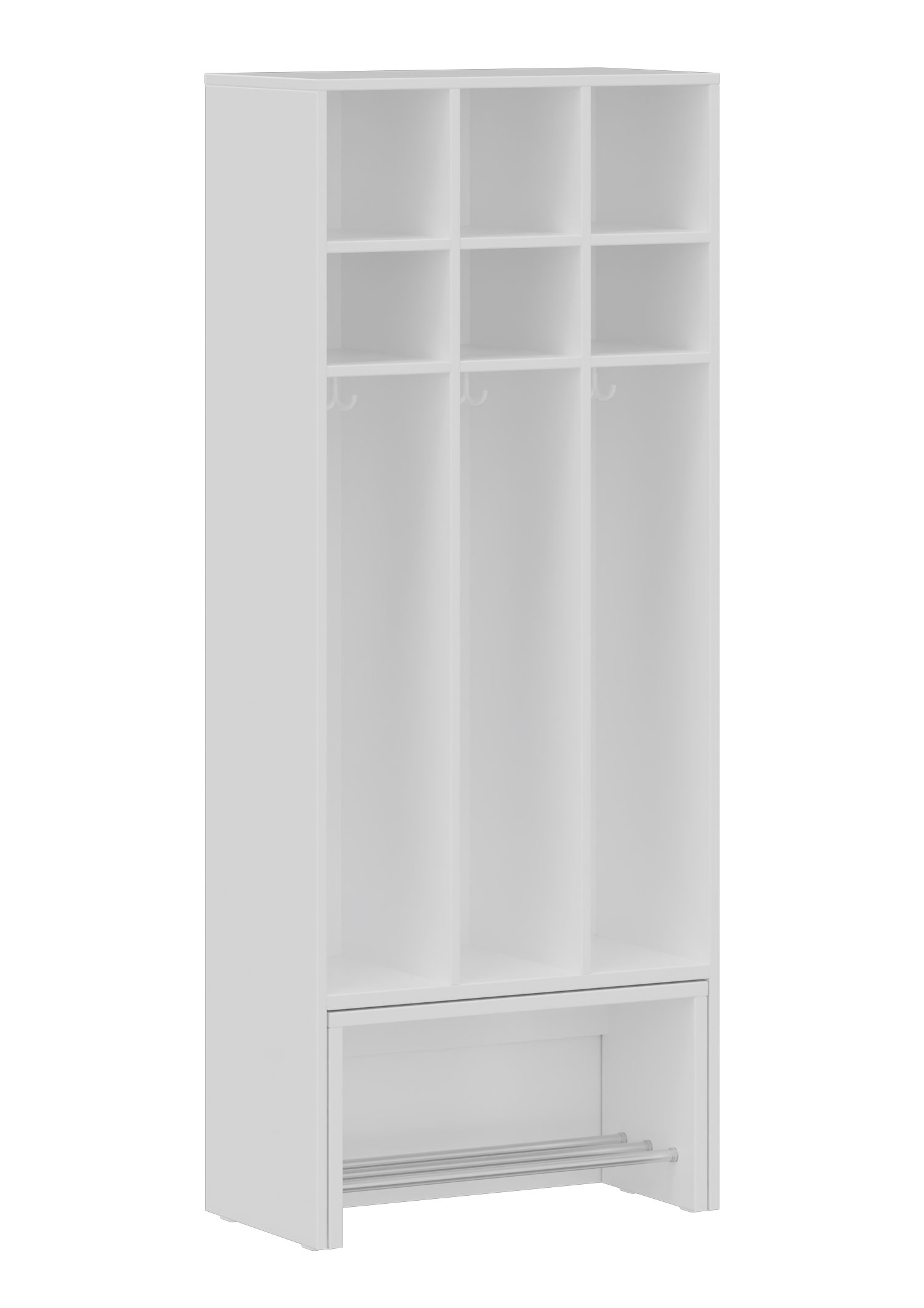 hej Garderobe mit Ausziehbank B mit 22,6 cm Fachbreite Größe 4, 3 Schrankfächer