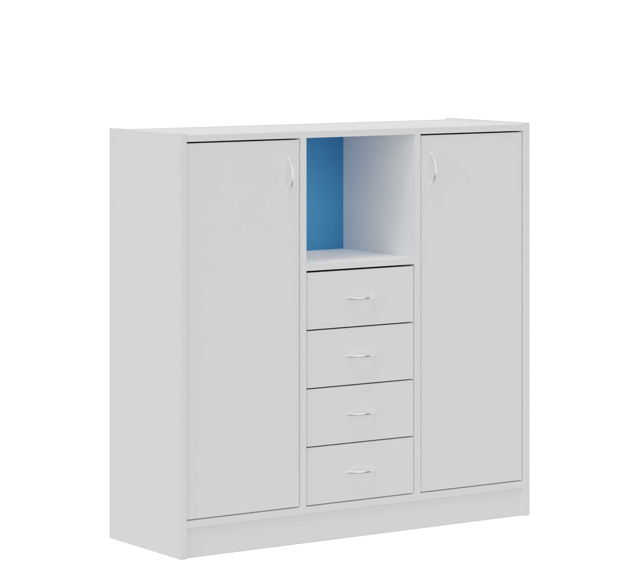 Hochschrank mit Türen und Schubkästen, Breite 125 cm