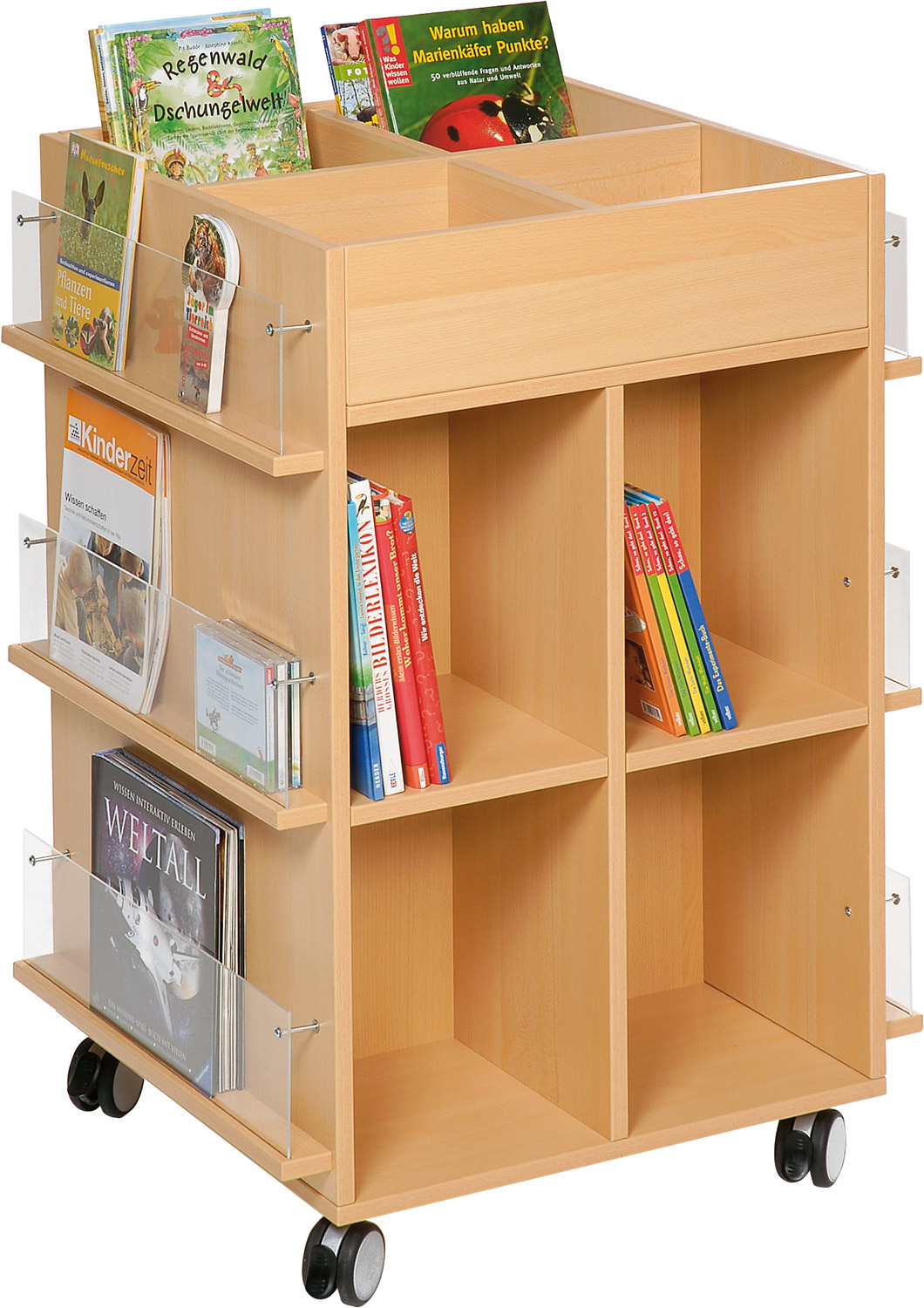 Büchertower Buche Dekor