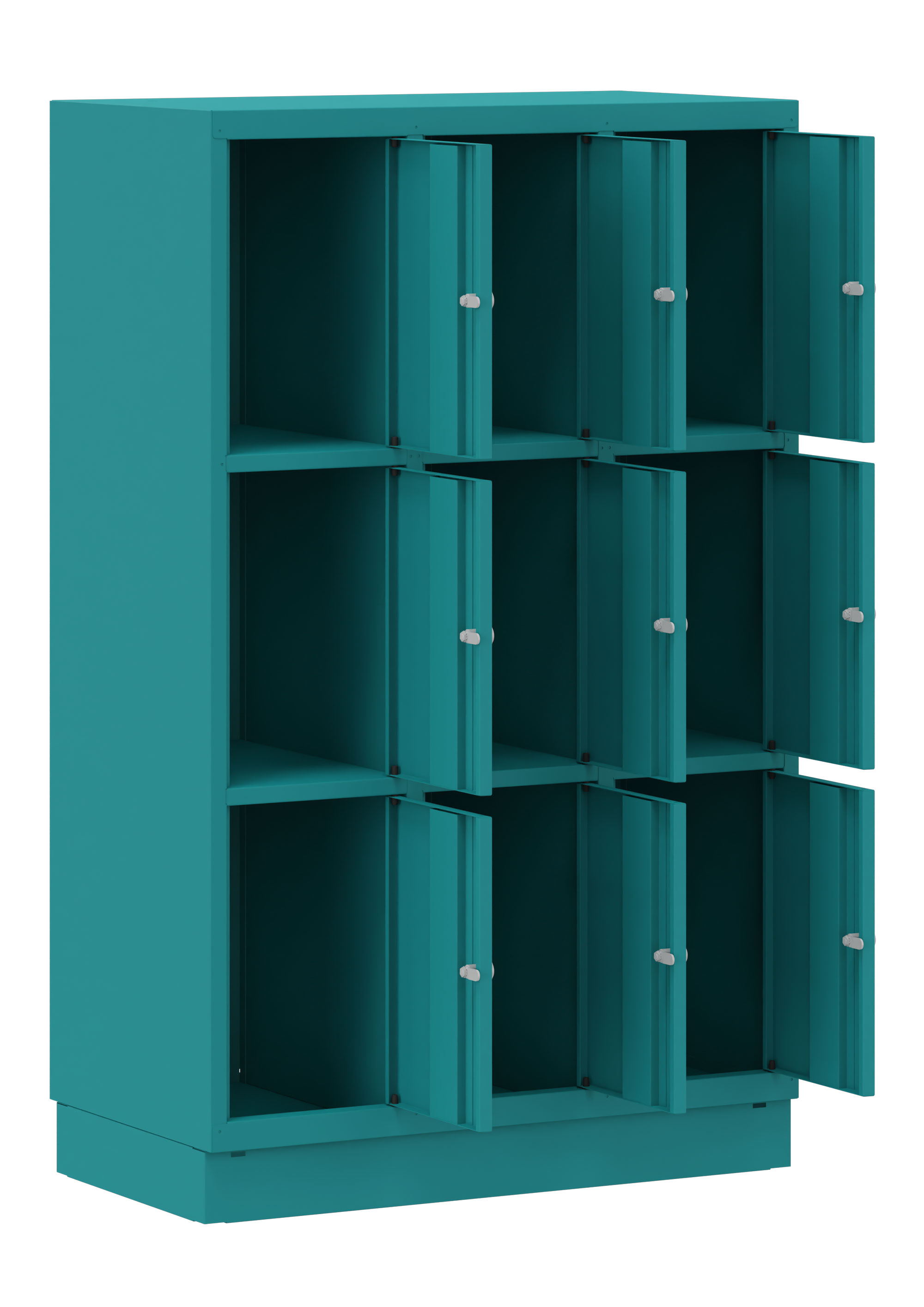 Fächerschrank 3x3 Fächer türkis