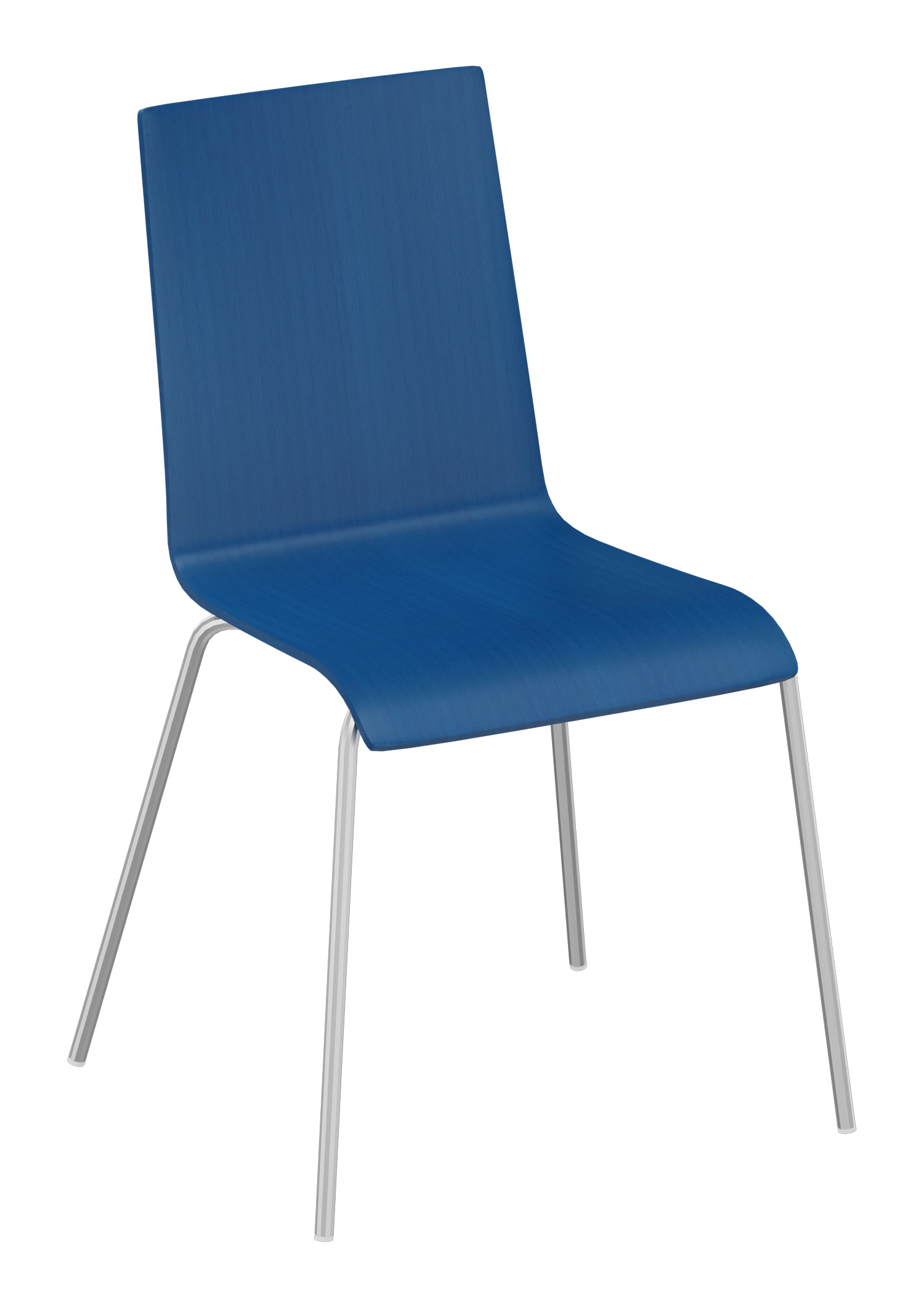Holzstuhl Joy Café mit grauem Gestell blau