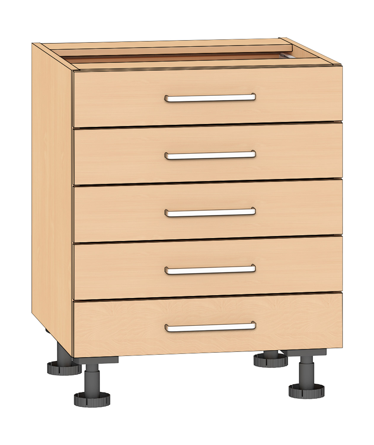 Schubkastenschrank mit 5 Schubkästen, Breite 60 cm