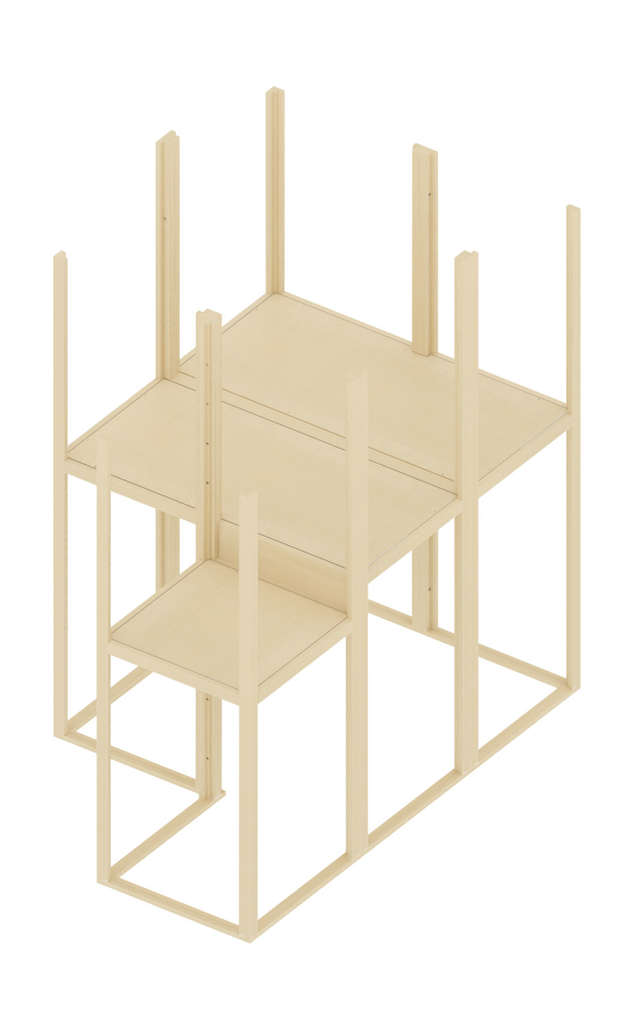 Gerüst "Haus und Hütte mit Giebel" hoch - mittel Gerüst "Haus und Hütte mit Giebel" hoch - mittel