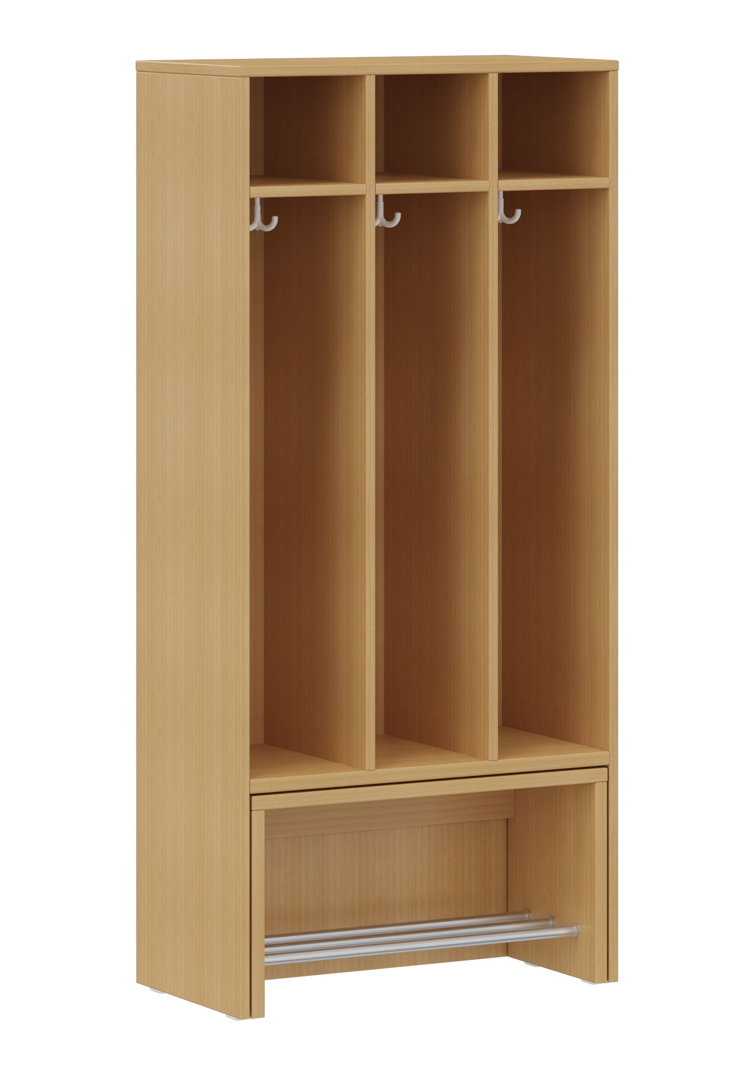 hej Garderobe mit Ausziehbank B mit 22,6 cm Fachbreite Größe 4, 3 Schrankfächer