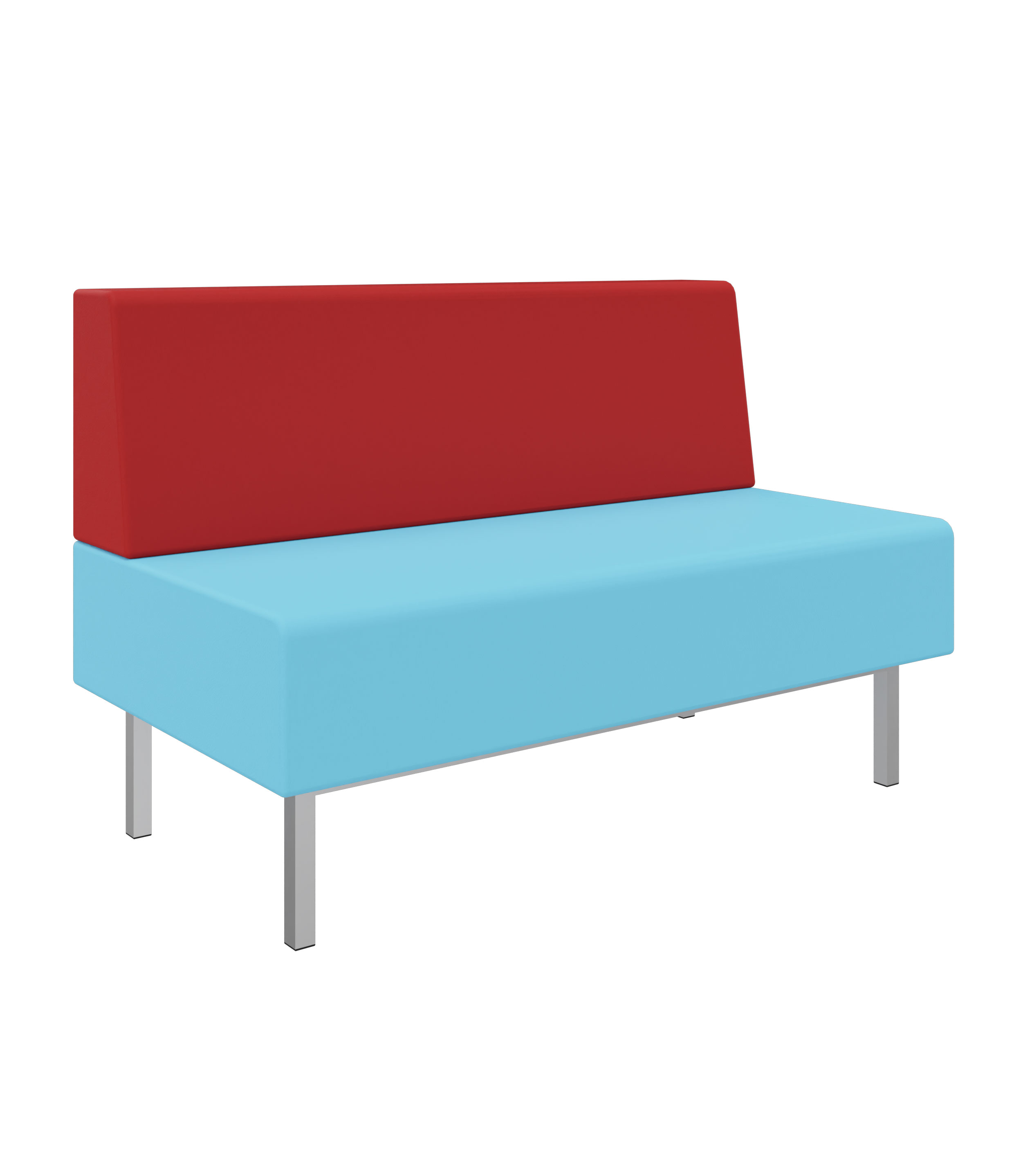 Litti Bank 2-Sitzer SOFTSKIN eisblau / rot