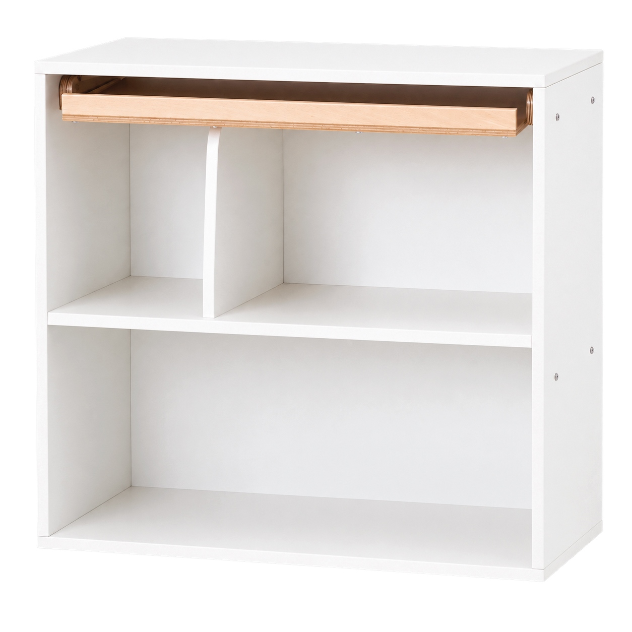 Präsentationsschrank groß mit 1 Klappe oben, unten offenes Fach, Breite 80 cm