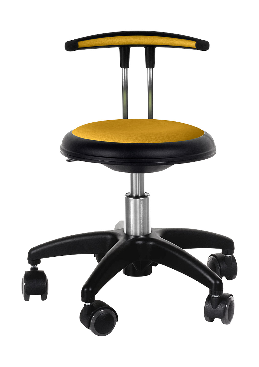 Rollhocker mit Rückenlehne