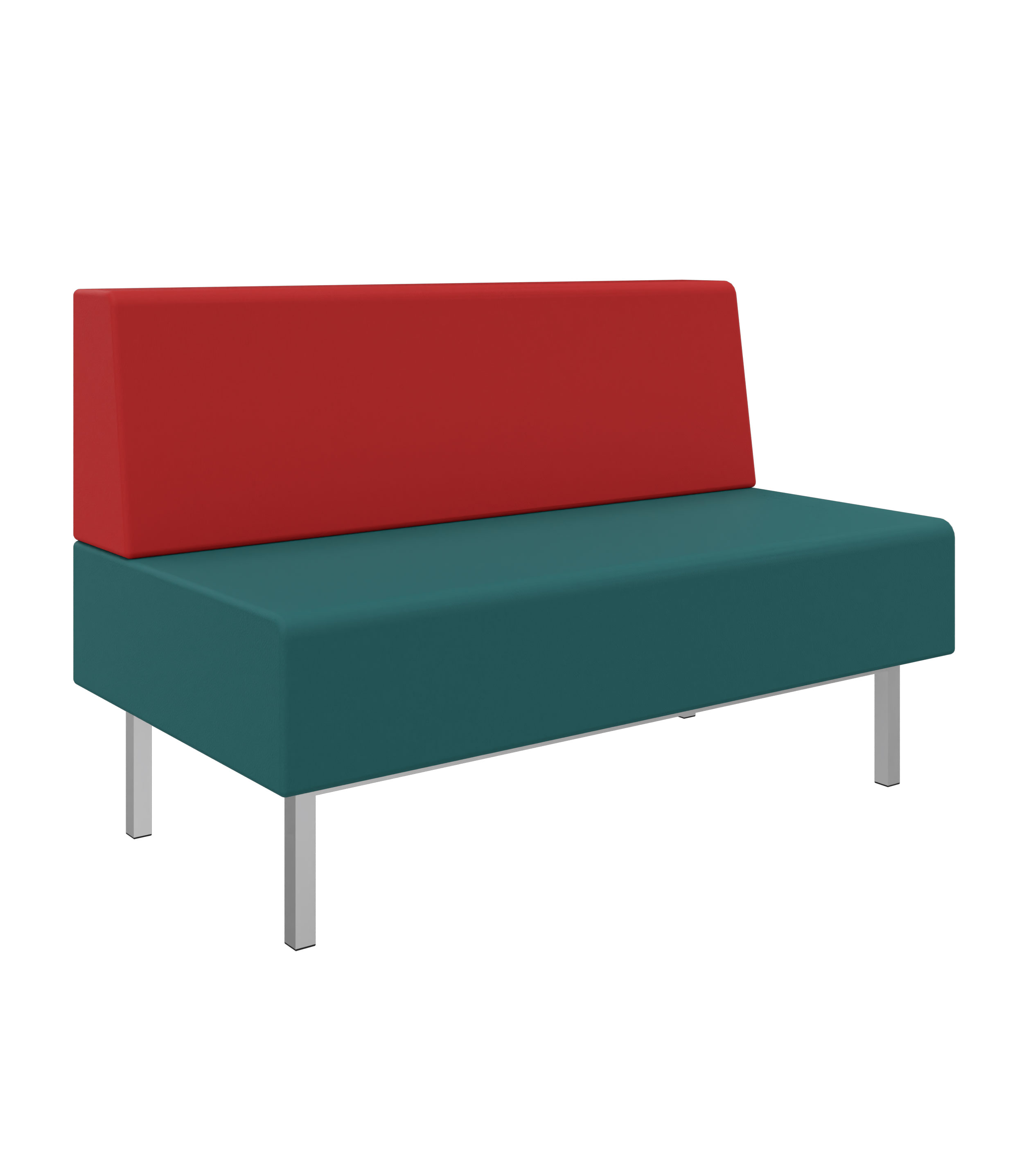 Litti Bank 2-Sitzer SOFTSKIN petrol / rot