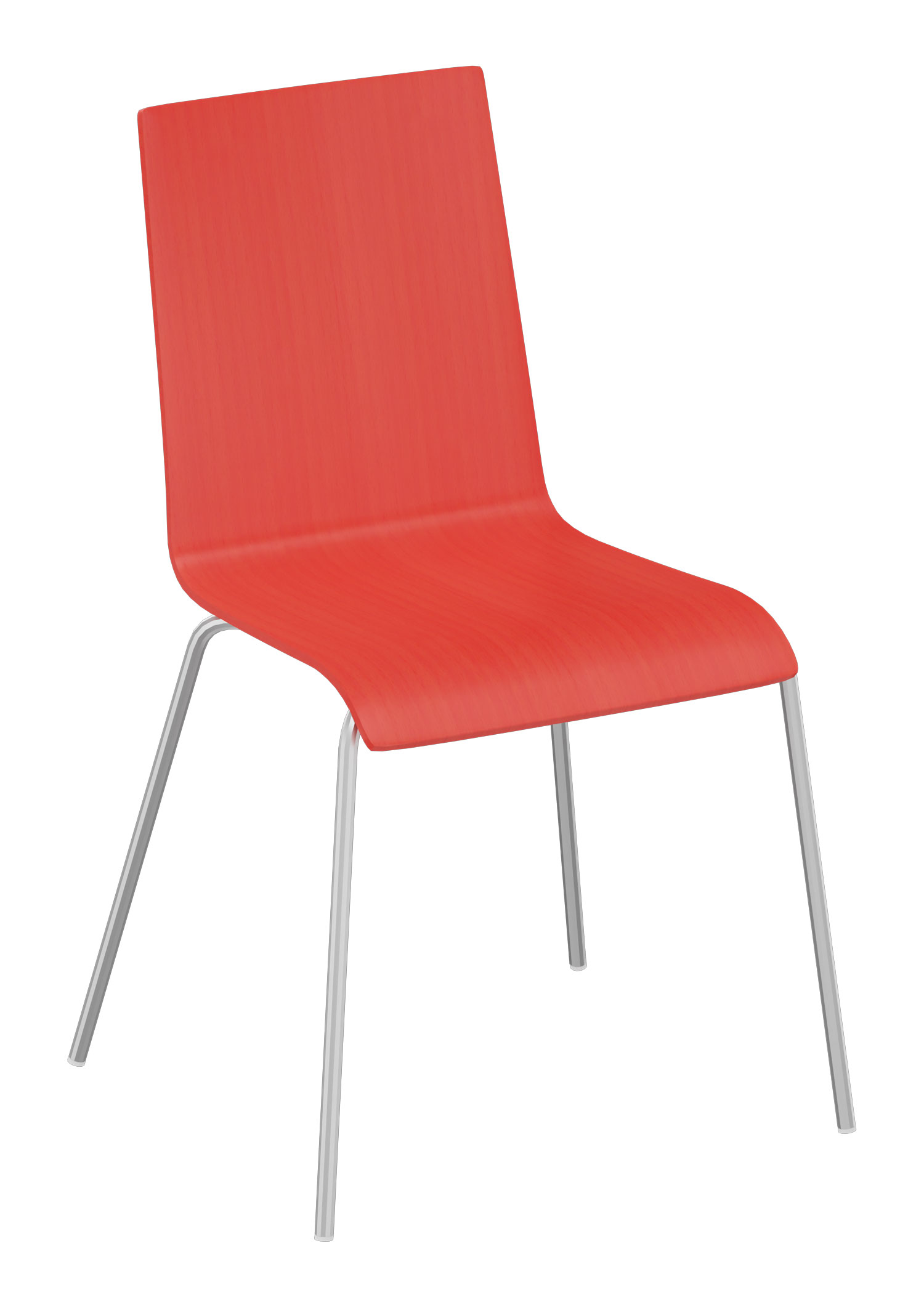 Holzstuhl Joy Café mit grauem Gestell rot