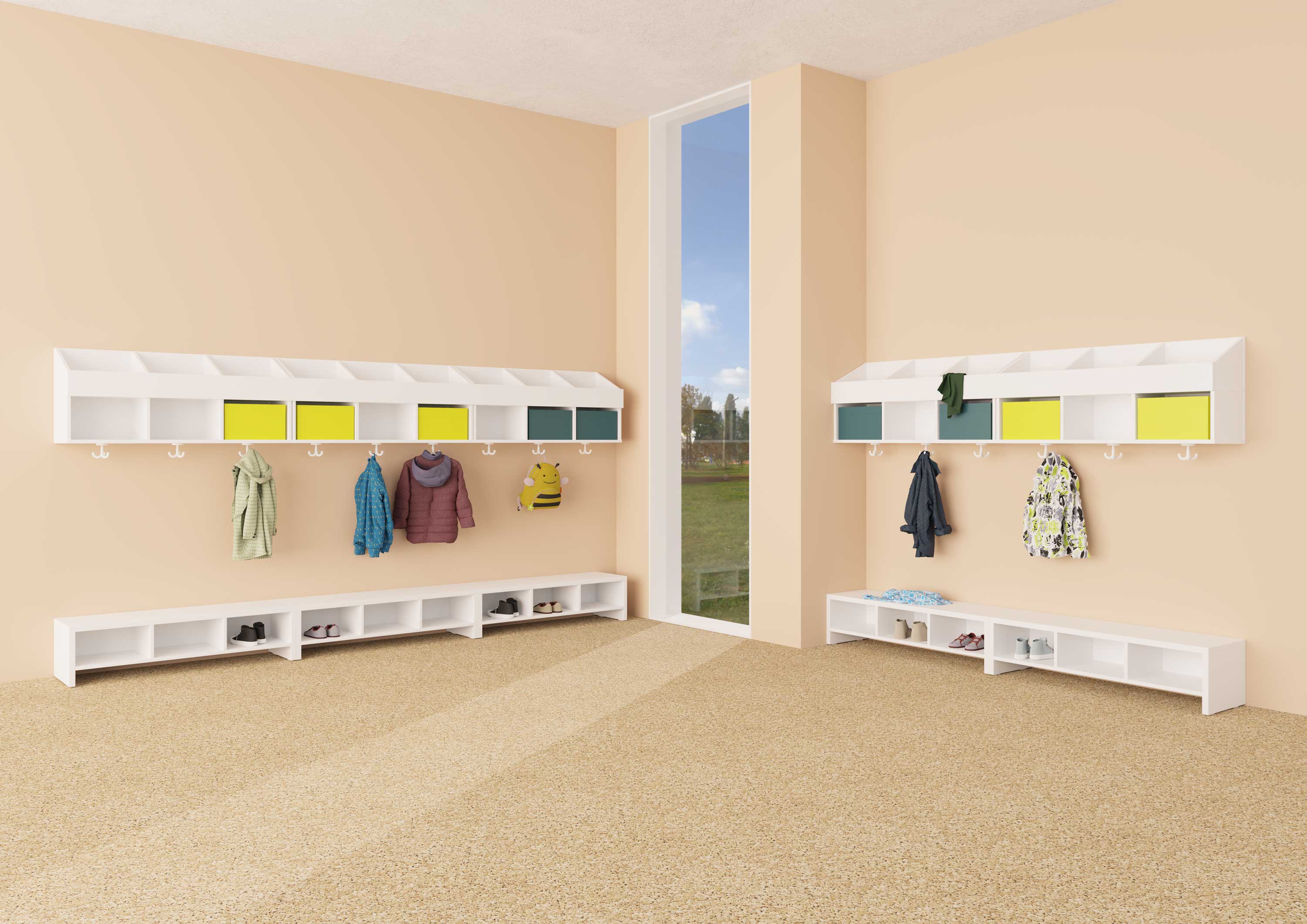 hej Hängegarderobe P mit 31,2 cm Fachbreite, 3 Fächer mit Ablagen