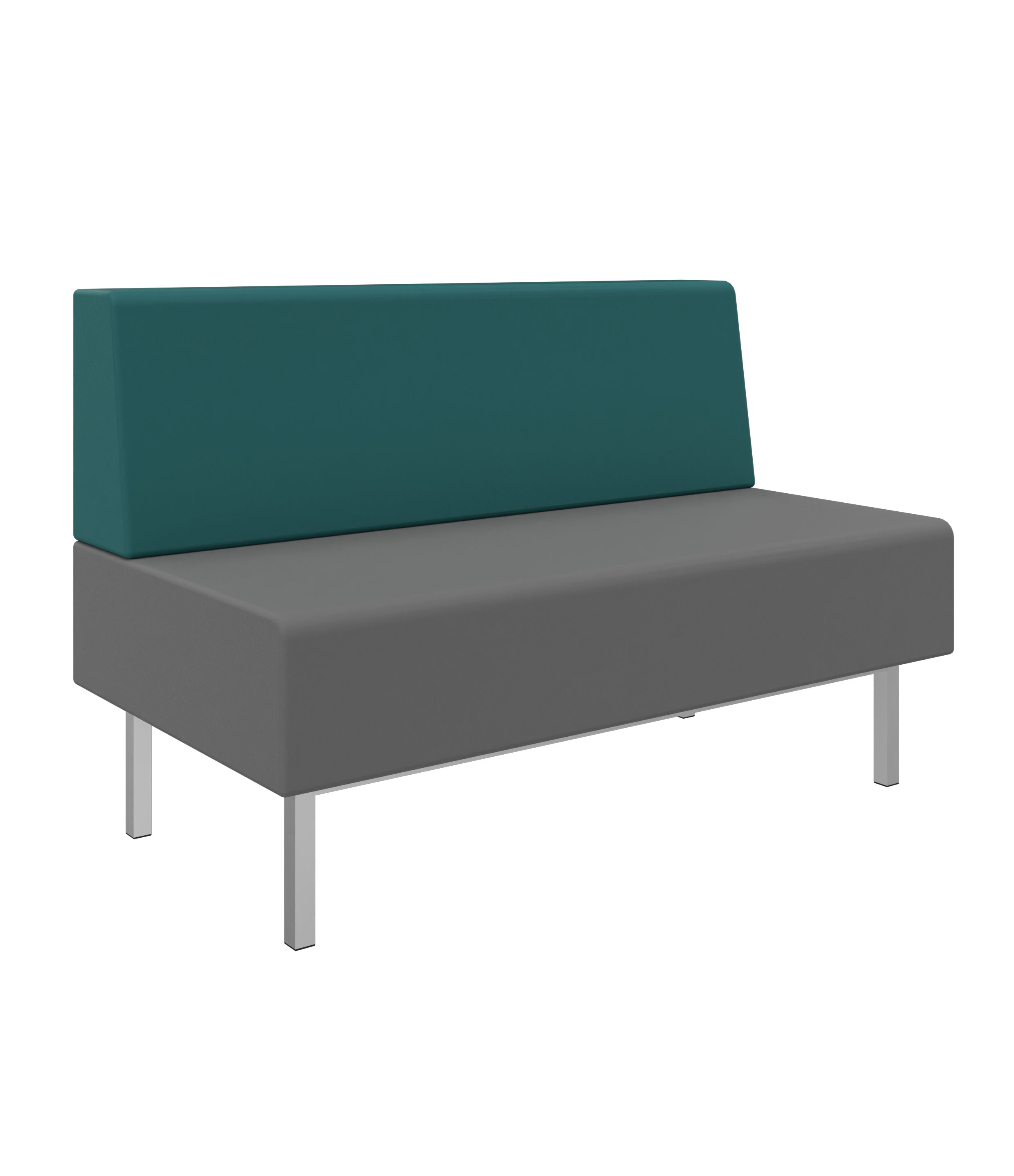Litti Bank 2-Sitzer SOFTSKIN grau / petrol