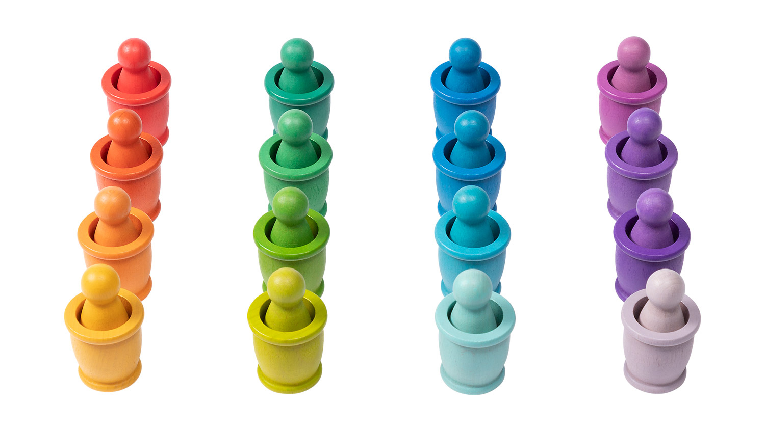 Regenbogen Figuren mit Farbbecher