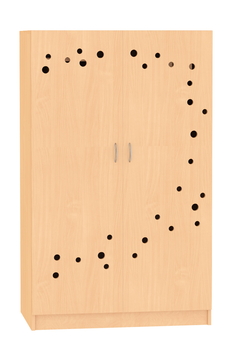 Liegepolster- und Deckenschrank für 9 Polster mit Türen, Buche Dekor