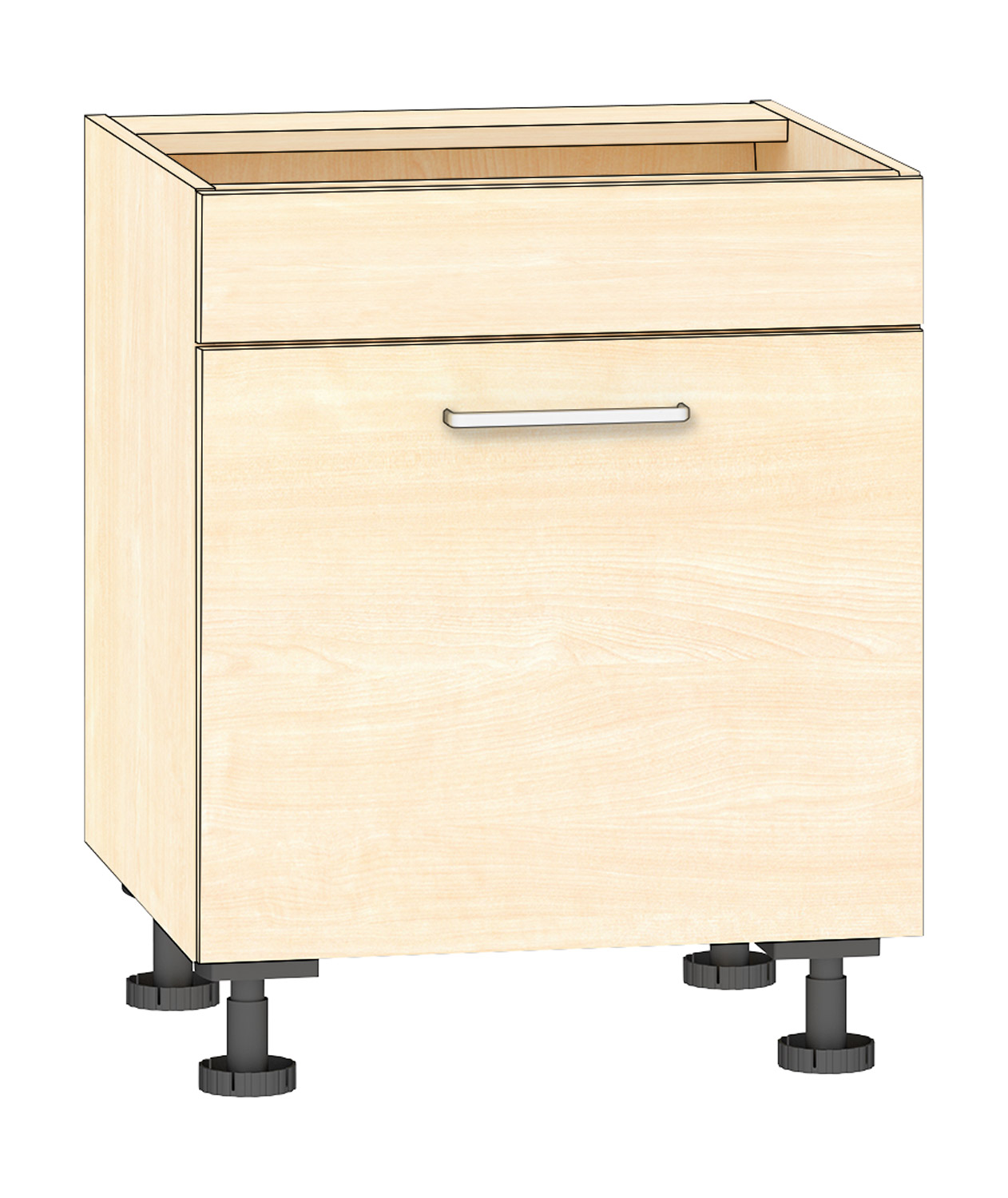 Mülleimerschrank Breite 60 cm, Ahorn 