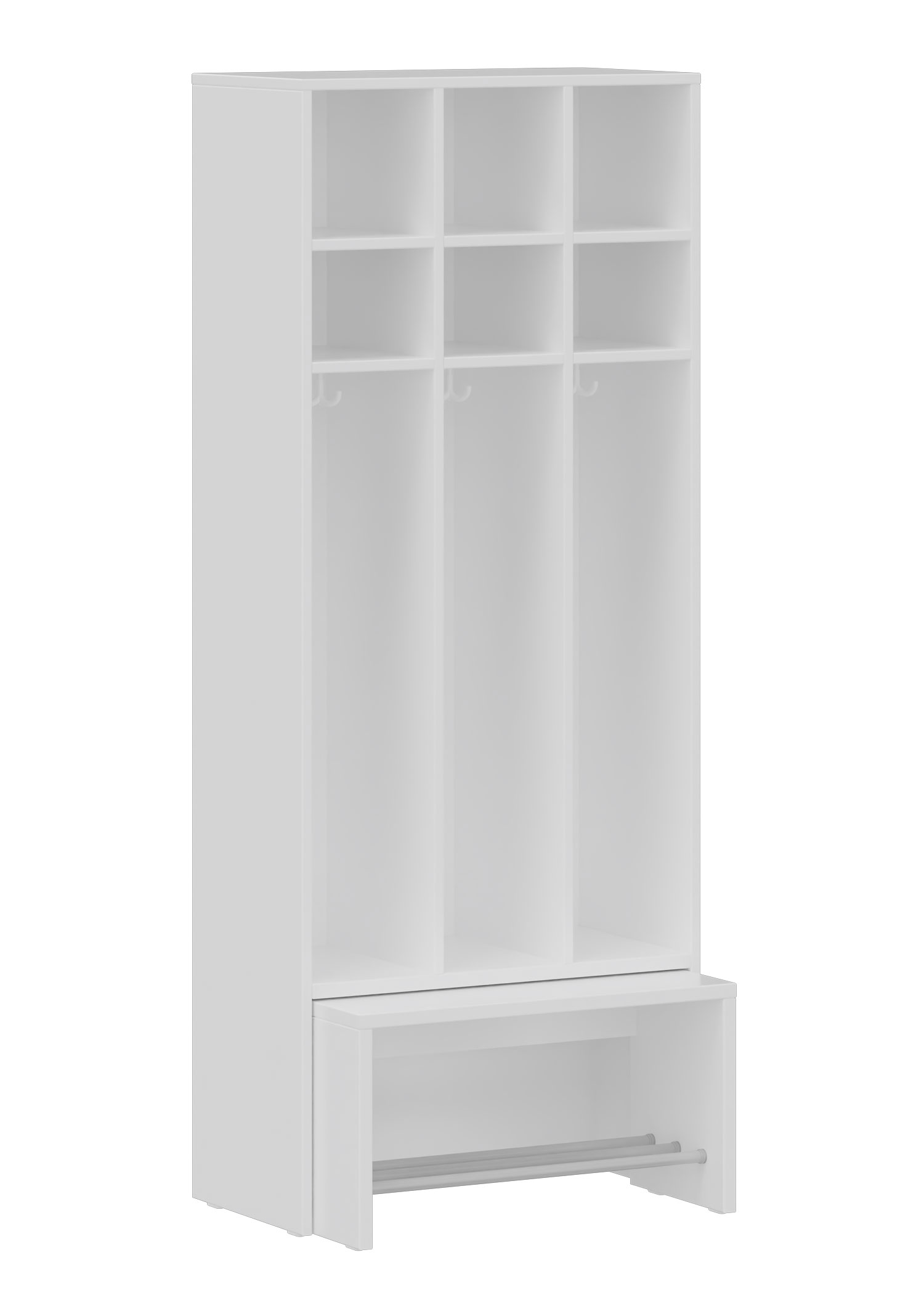 hej Garderobe mit Ausziehbank B mit 22,6 cm Fachbreite Größe 4, 3 Schrankfächer