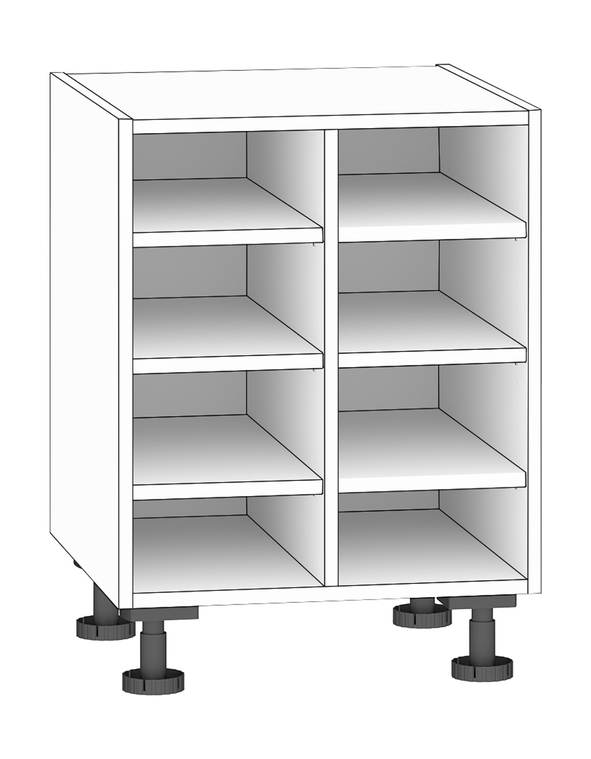 Regal 4, Breite 55 cm weiß