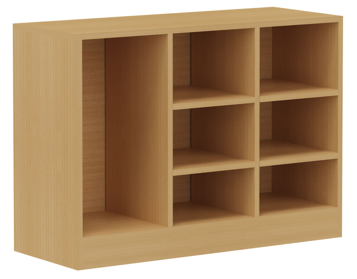 Regal für Gratnell´s Kästen mit Sockel, Breite 104 cm Kunststoffkästen links
