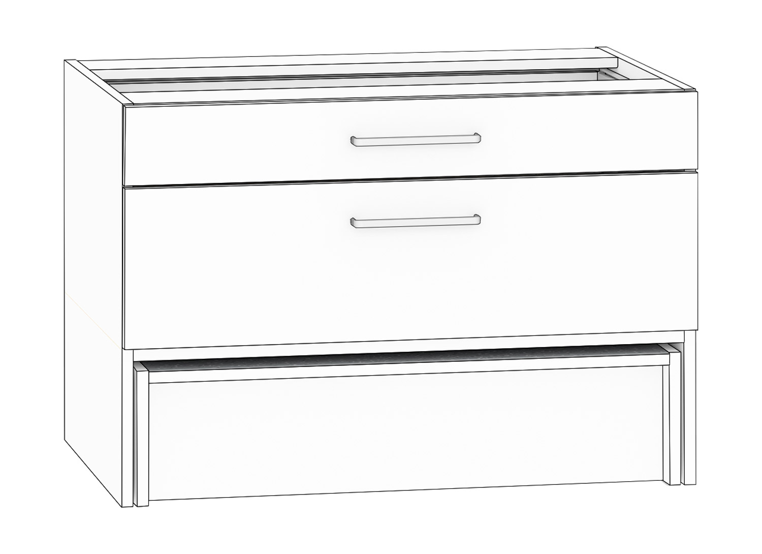 Schubkastenschrank mit 2 Schubkästen, Breite 90