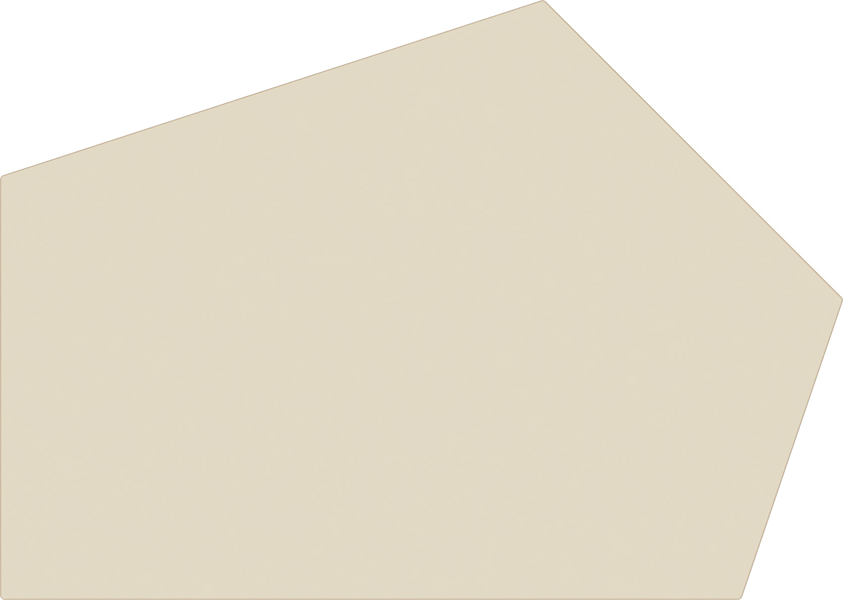 Fünfeck Tischplatte groß beige