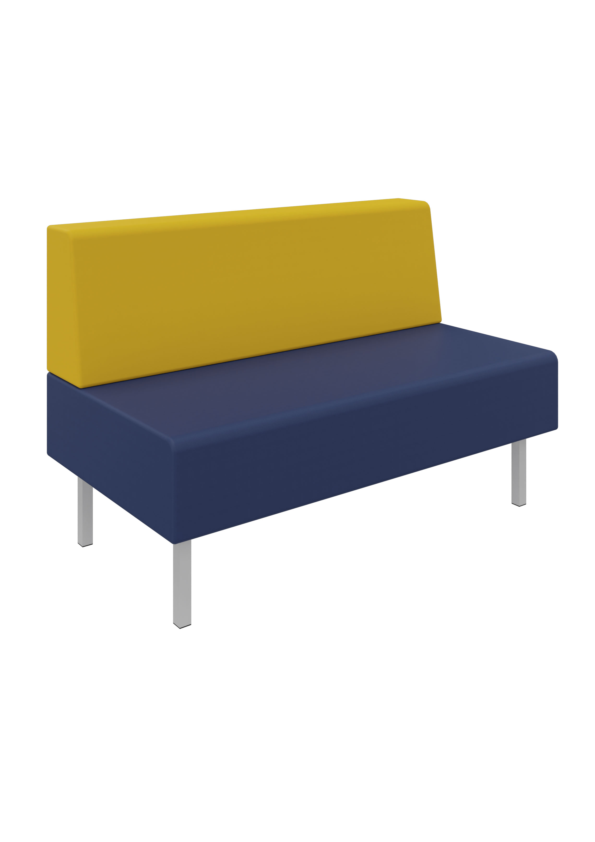 Litti Bank 2-Sitzer SOFTSKIN dunkelblau / gelb