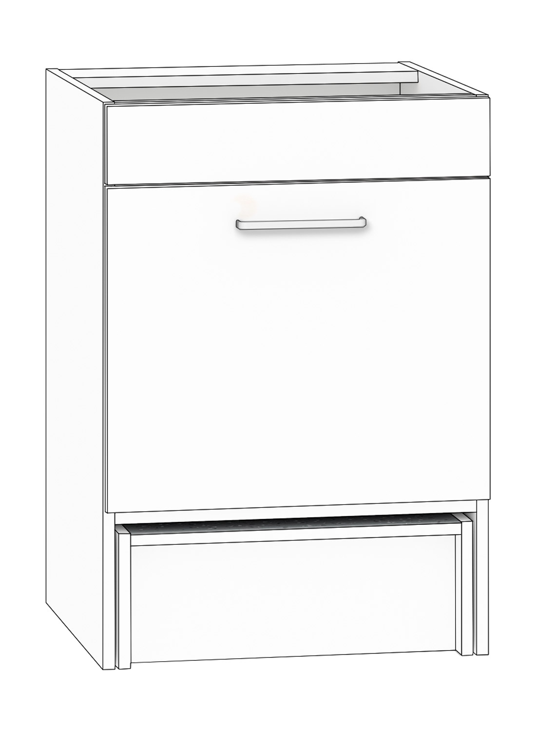 Mülleimerschrank Breite 60 cm, weiß