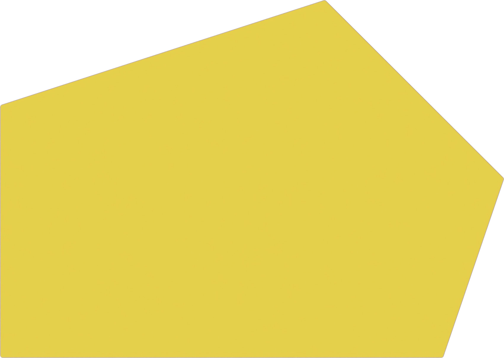 Fünfeck Tischplatte groß gelb