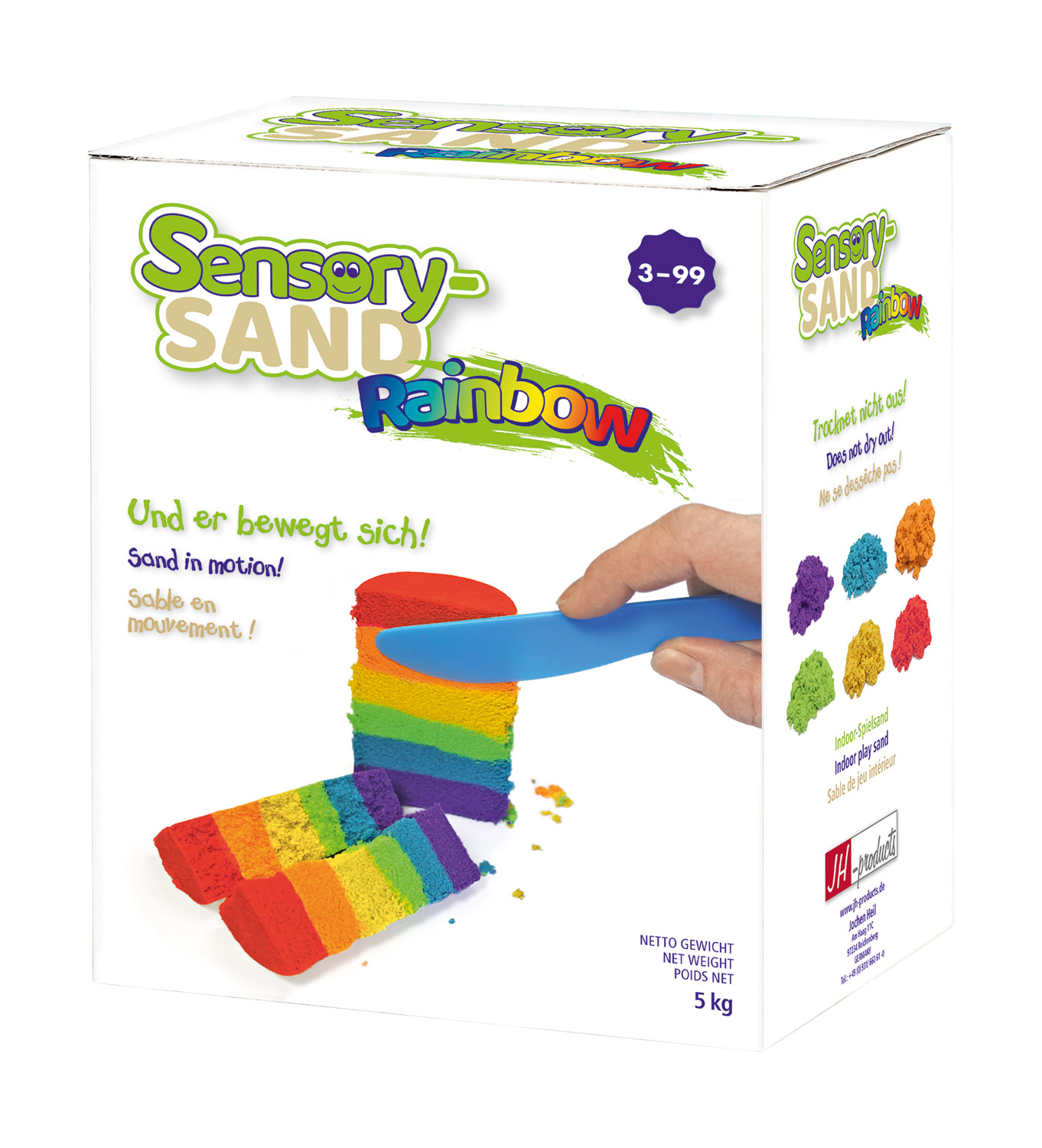 Sensory-Sand regenbogenfarben