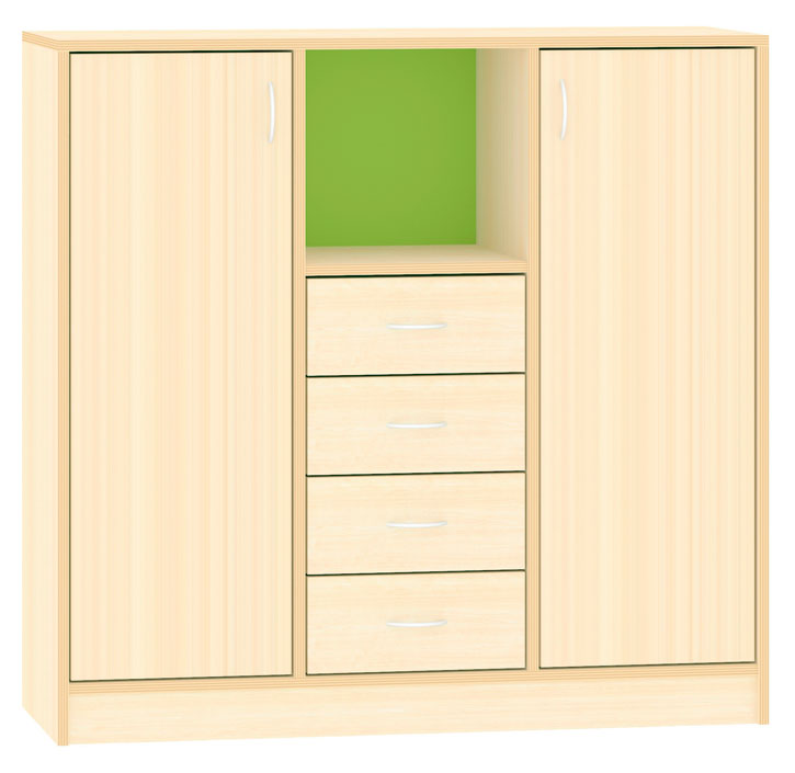 Hochschrank mit Türen und Schubkästen, Breite 125 cm