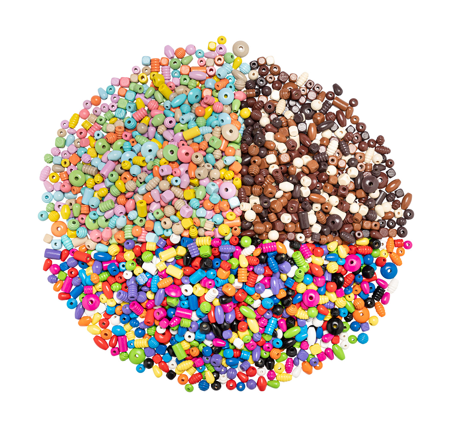 Holzperlen Mix, groß