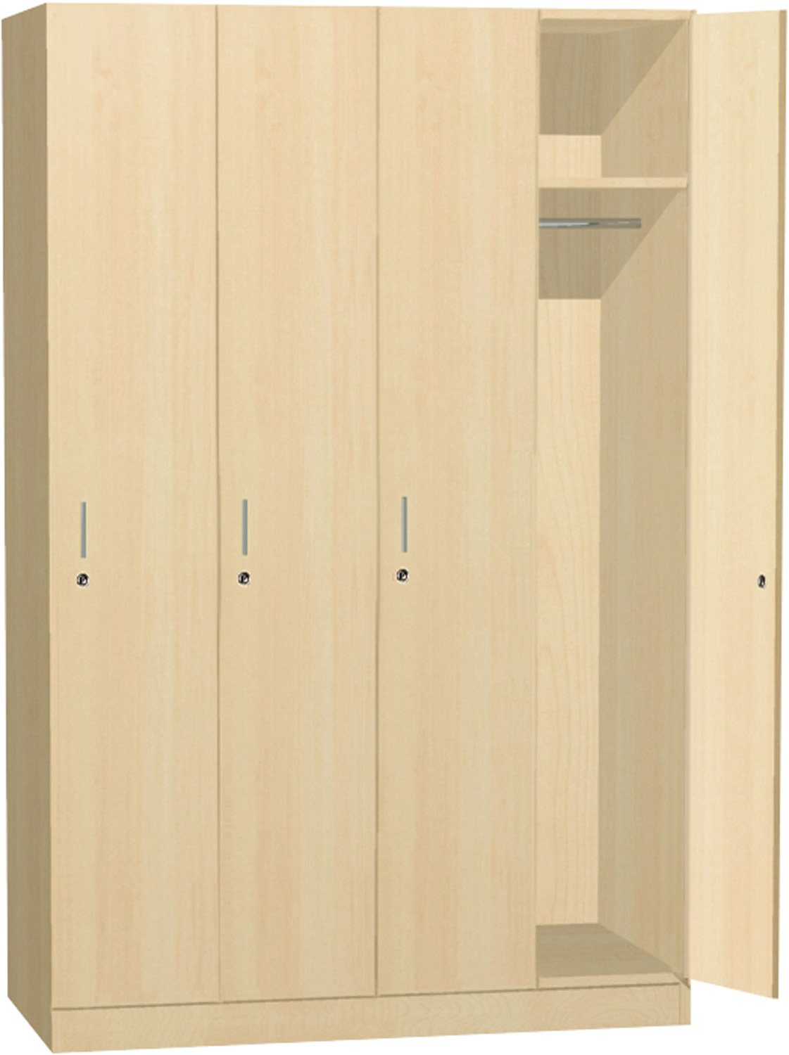 Garderobenschrank mit 4 Türen, Breite 120 cm