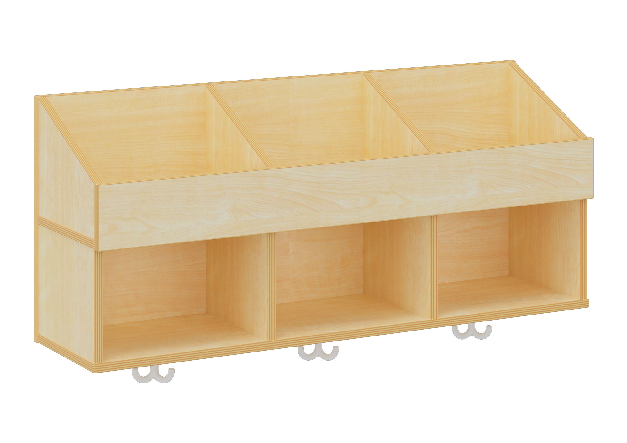 hej Hängegarderobe P mit 31,2 cm Fachbreite, 3 Fächer mit Ablagen
