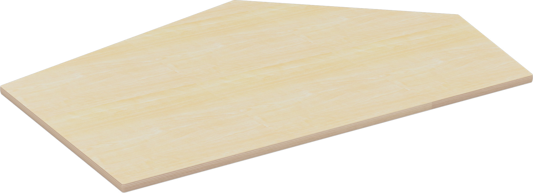 Fünfeck Tischplatte groß Ahorn Dekor