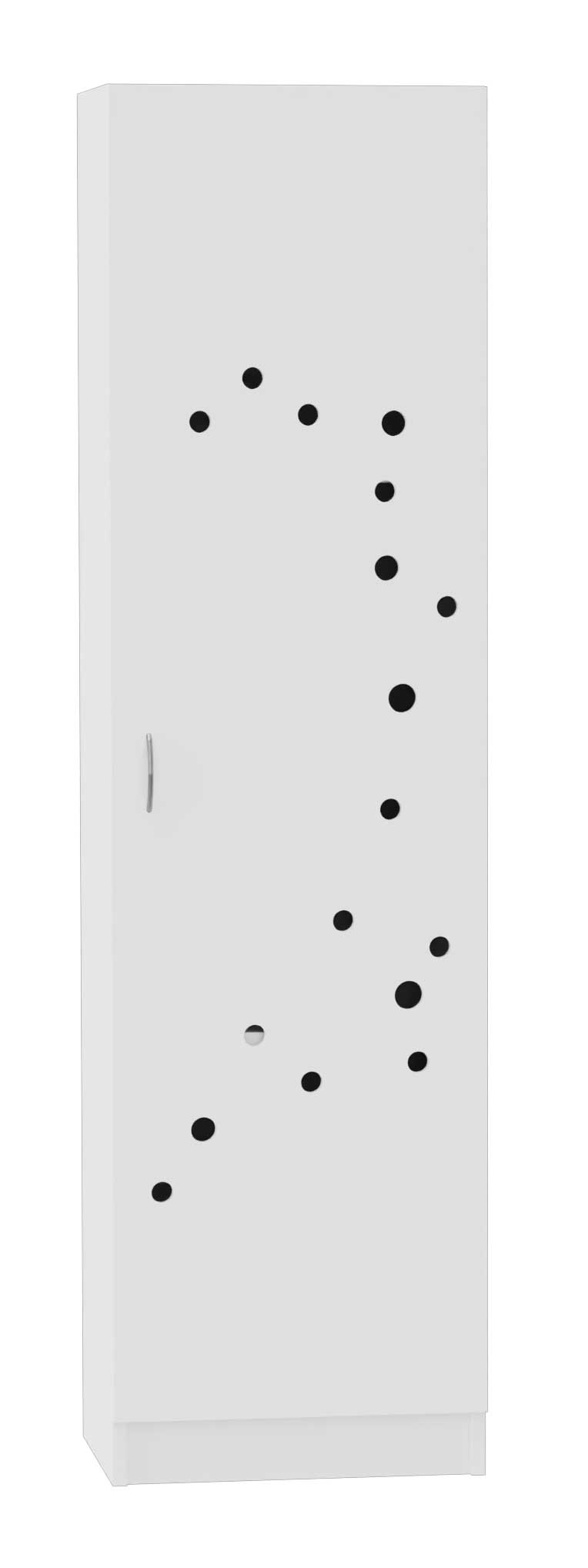 Deckenschrank, Breite 51 cm. Türe mit Lüftungslöchern 42 cm tief, weiß Dekor