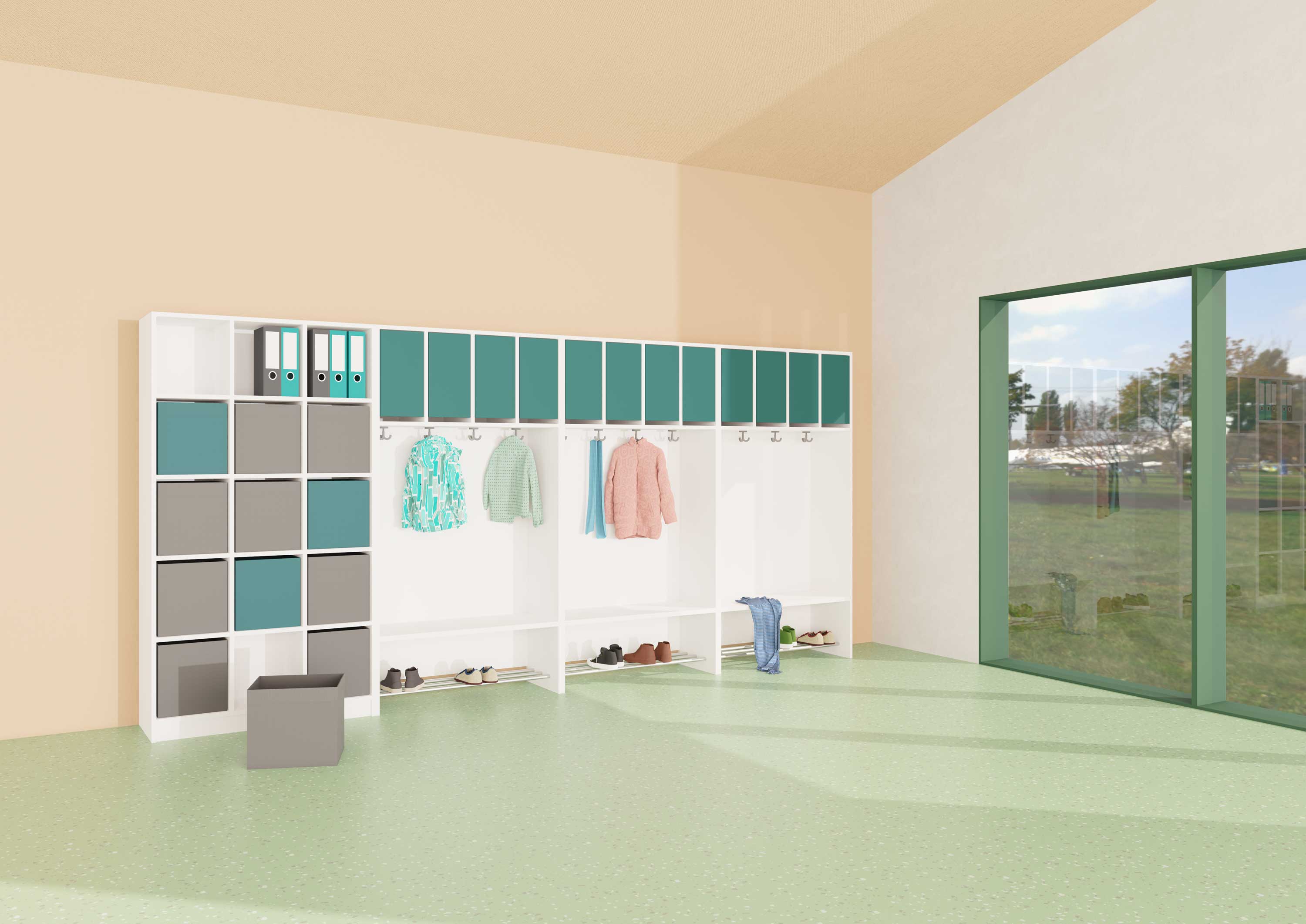 hej Regalgarderobe A mit 22,6 cm Fachbreite Größe 4, 4 Schrankfächer hej Regalgarderobe A mit 22,6 cm Fachbreite Größe 4, 4 Schrankfächer