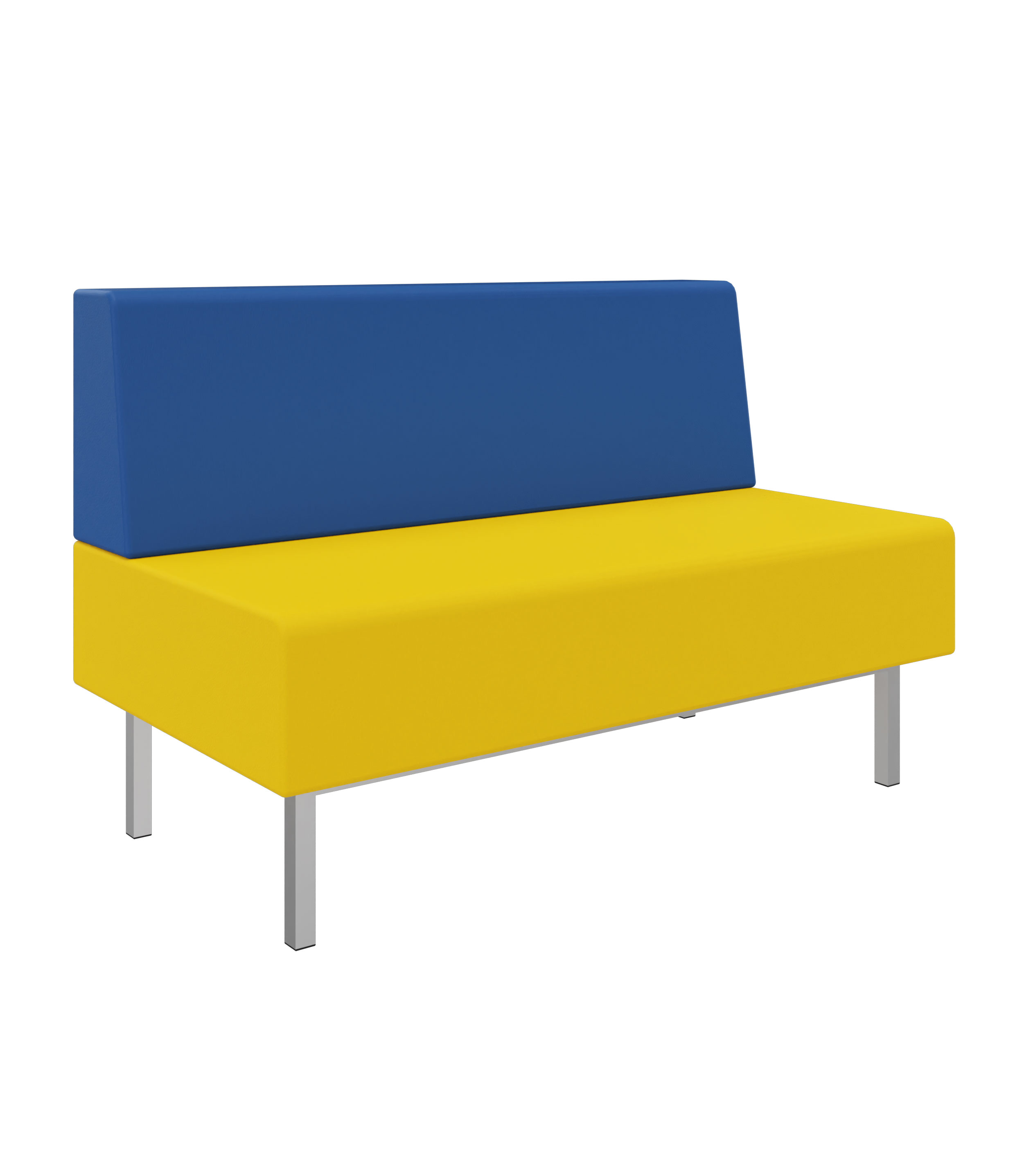 Litti Bank 2-Sitzer SOFTSKIN gelb / royalblau