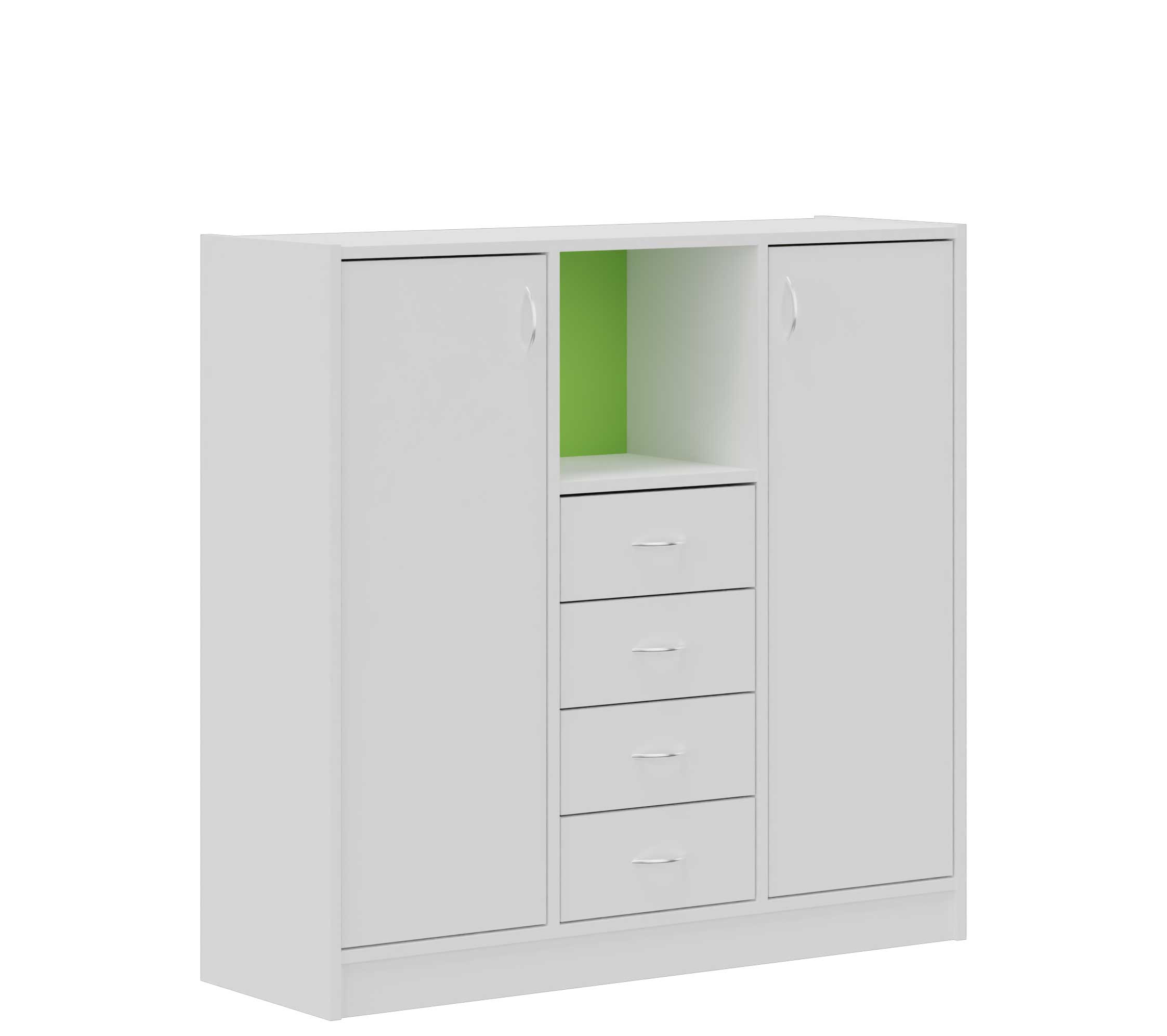Hochschrank mit Türen und Schubkästen, Breite 125 cm