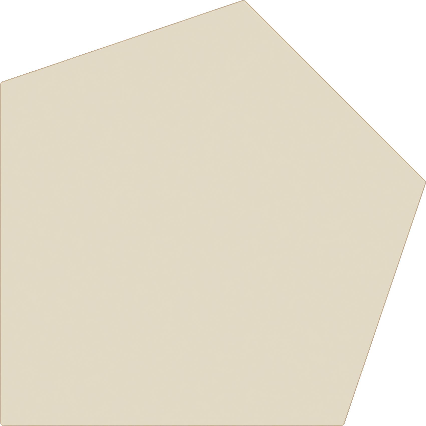 Fünfeck Tischplatte klein beige