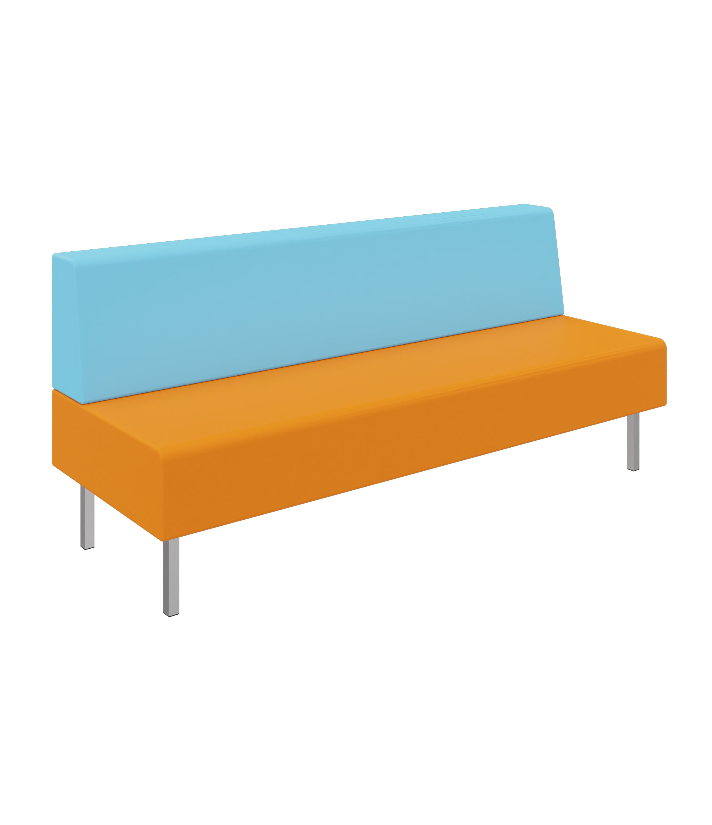 Litti Bank 3-Sitzer SOFTSKIN orange / eisblau