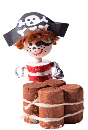 Pirat mit Korken Pirat mit Korken