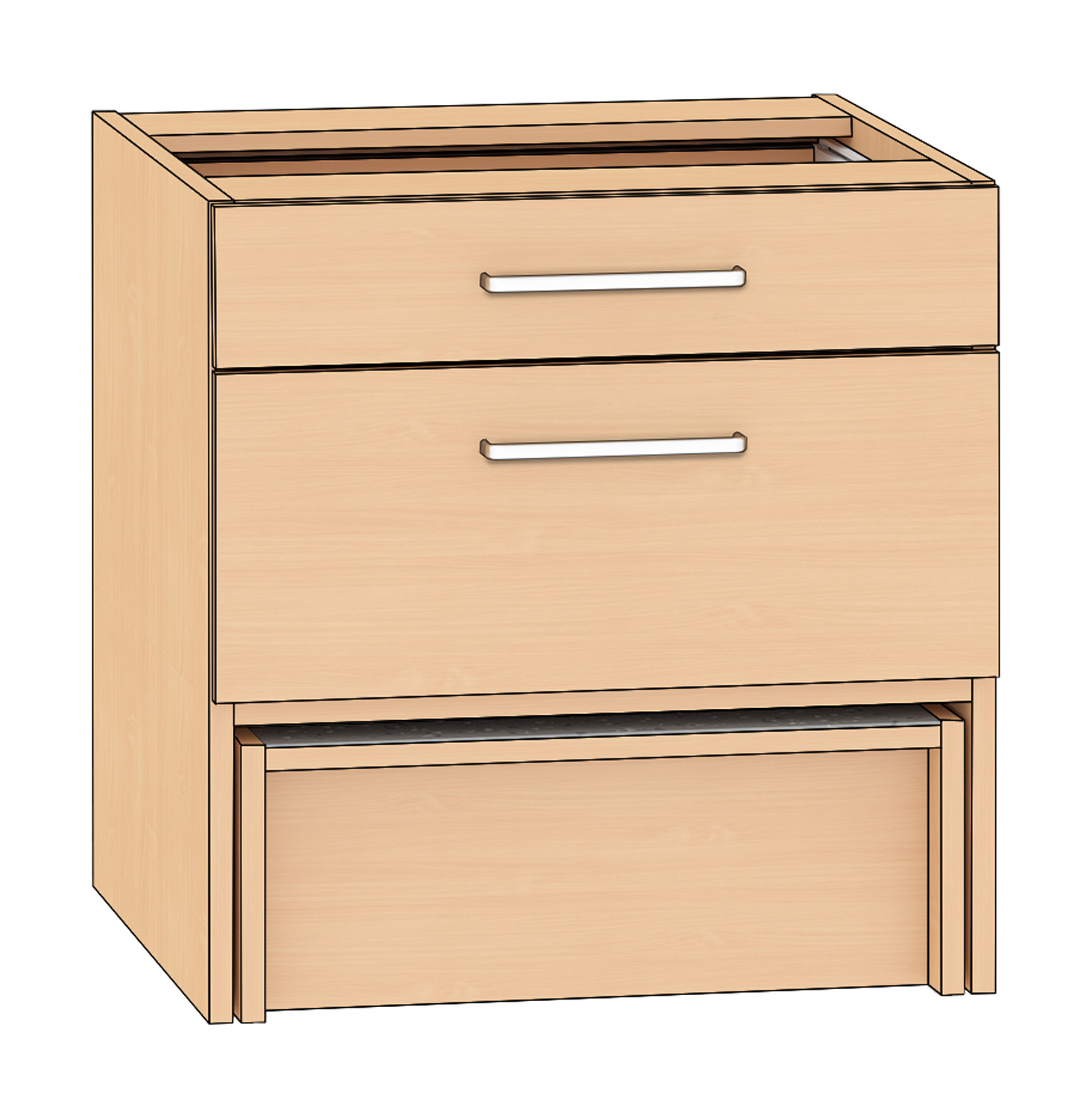 Schubkastenschrank mit 2 Schubkästen, Breite 60 cm