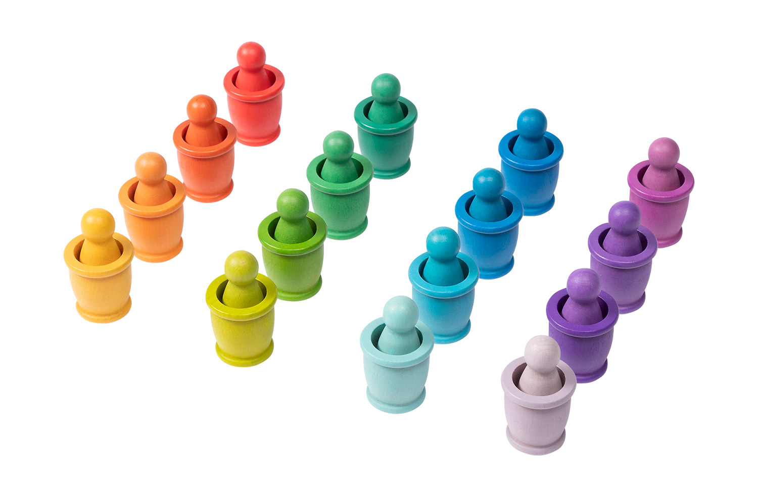 Regenbogen Figuren mit Farbbecher